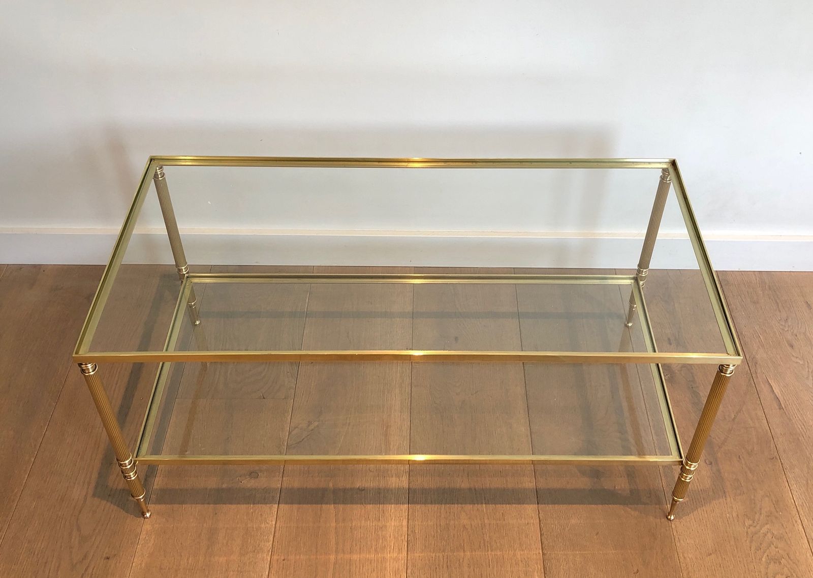 Brass Rectangular Coffee Table In The Style Of Maison Jansen. Circa 1940 photo for sale