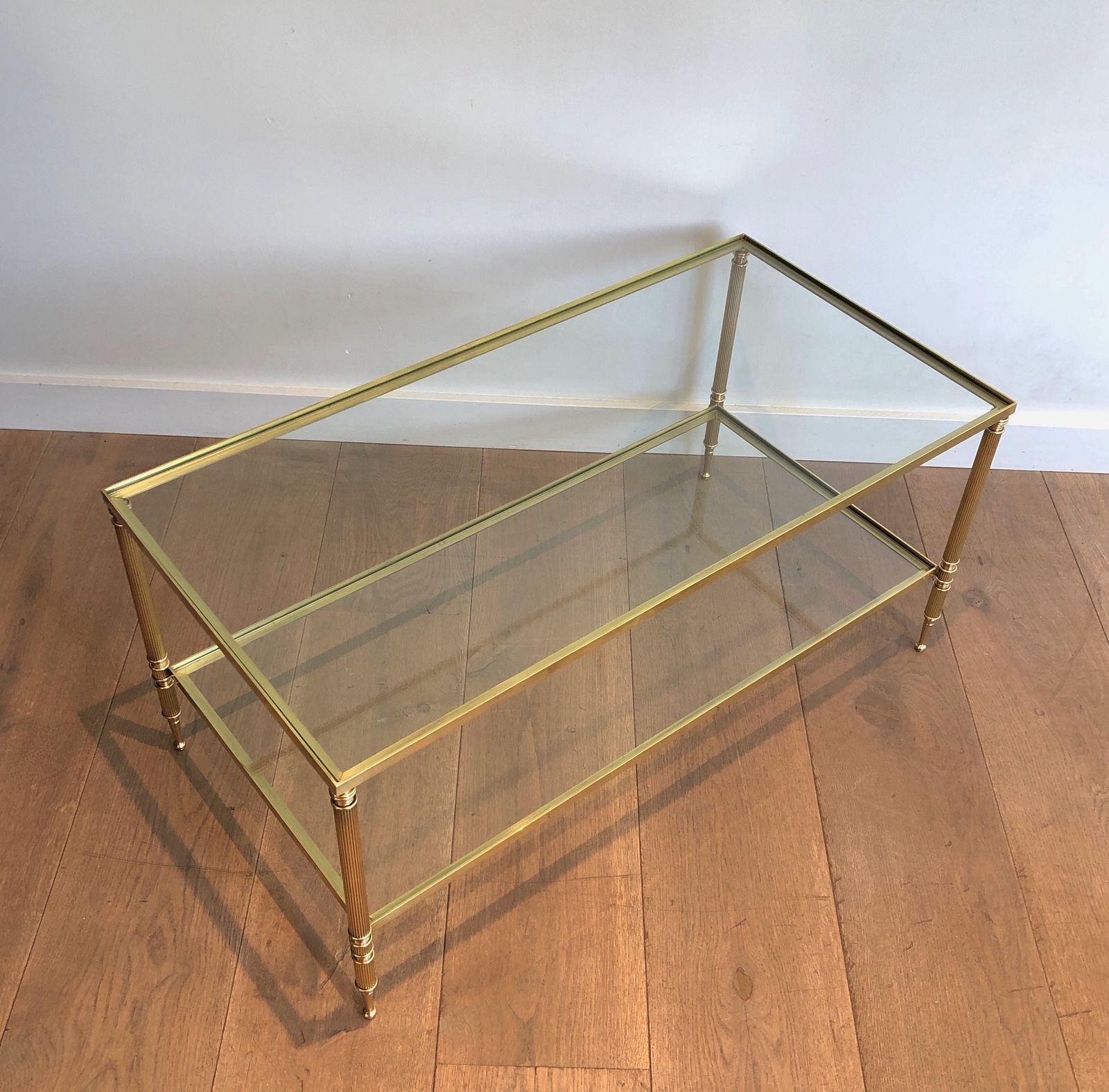 Brass Rectangular Coffee Table In The Style Of Maison Jansen. Circa 1940 photo Furniture