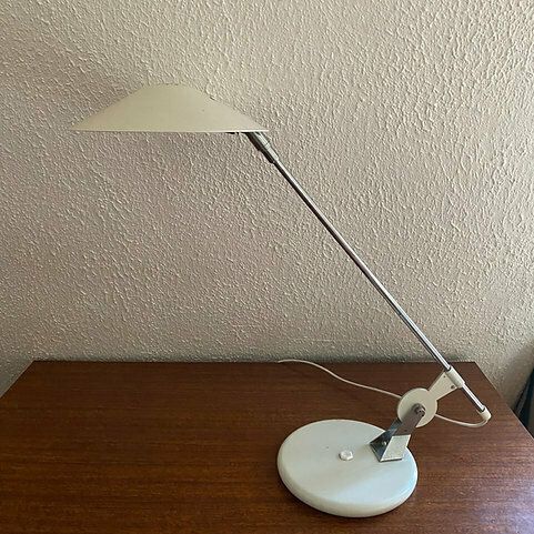 Alluminor White Lamp, 1980s, Vintage photo Lighting