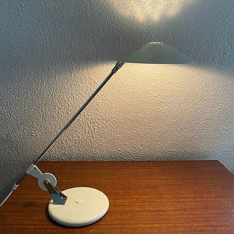 Alluminor White Lamp, 1980s, Vintage photo vintage