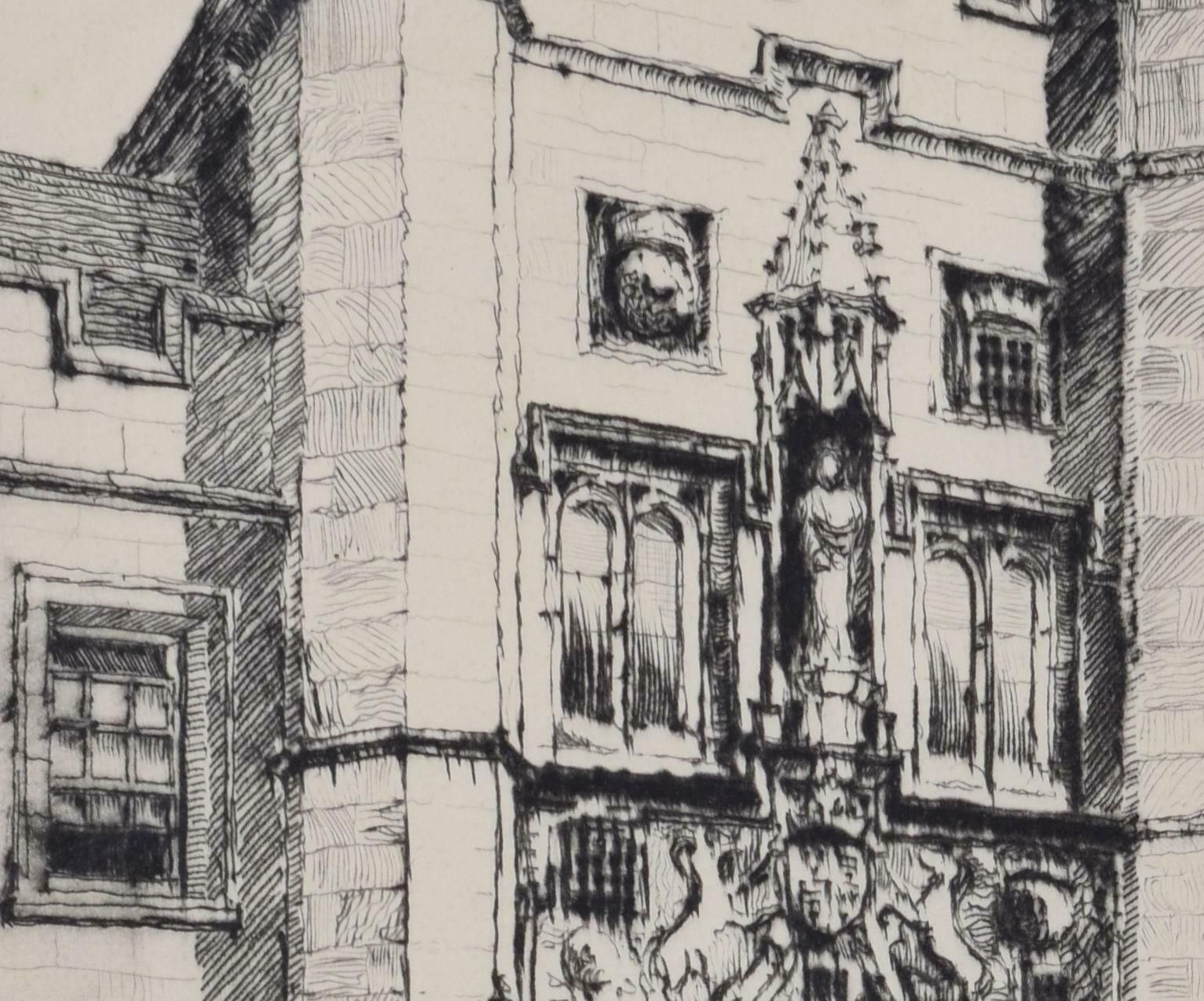 Cyril Power Christ's College, Cambridge Etching By Cyril Power photo for sale