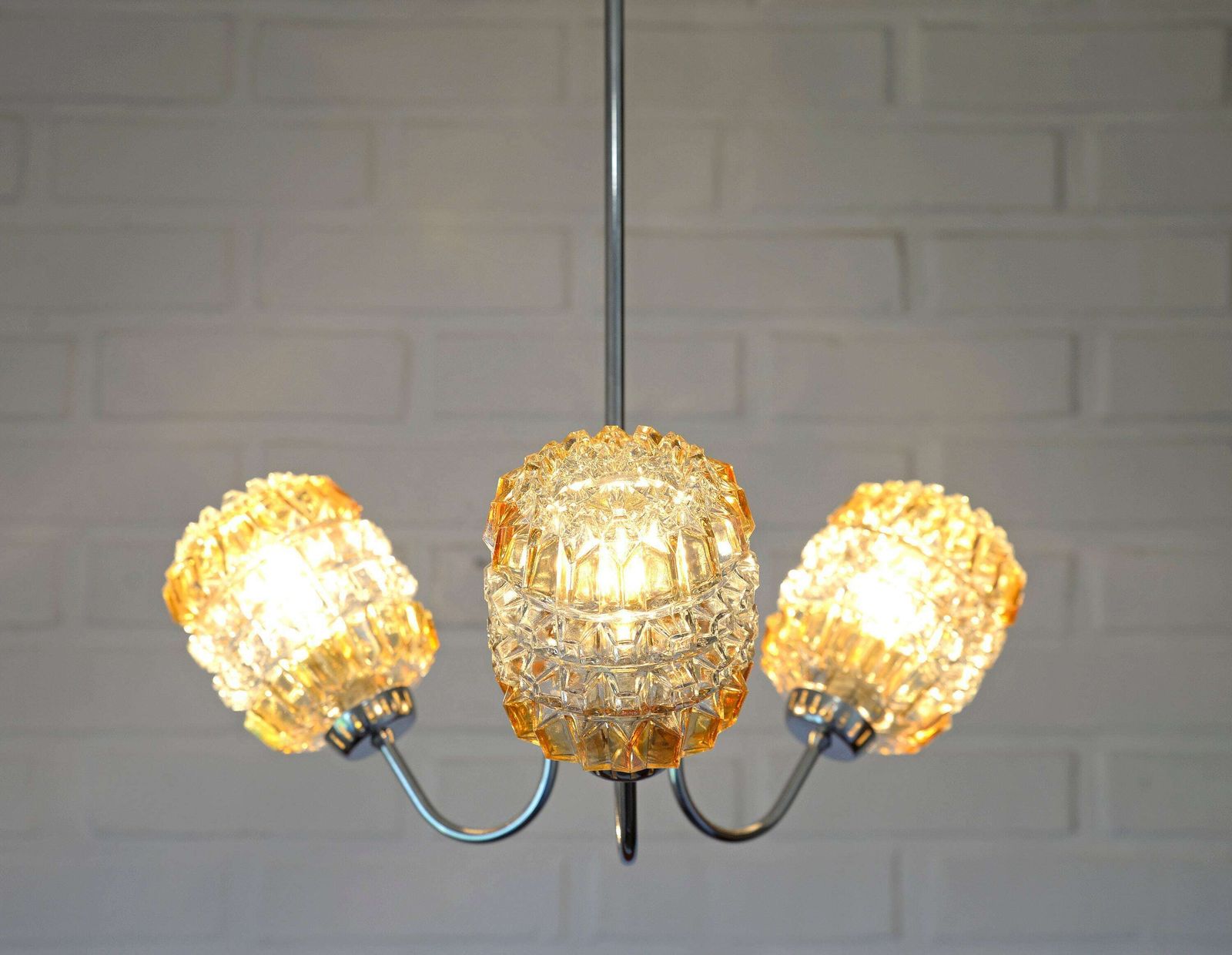 Vintage Pendant Light / Light Fixture / Ceiling Light / Yugoslavia 1960's / Mid Century Chandelier / Hanging Lamp
