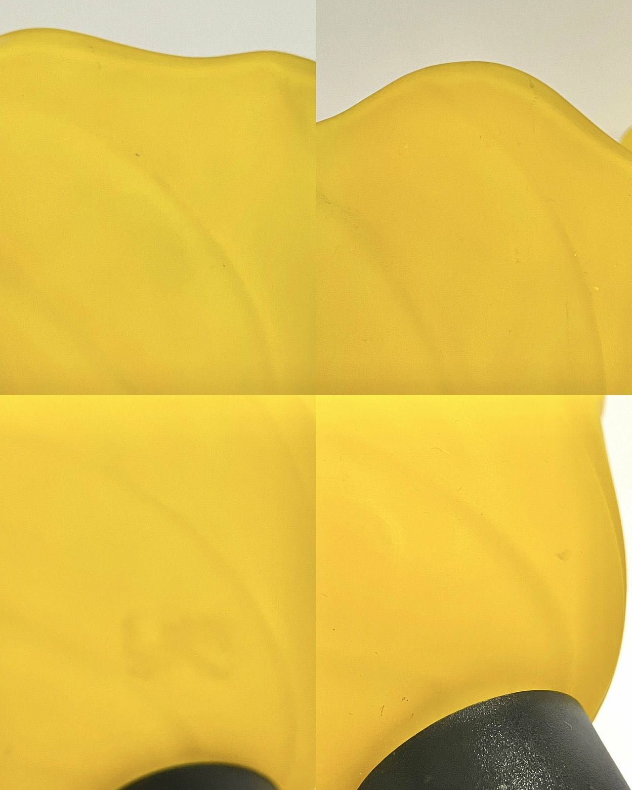 photo furniture Pair Of Vintage Postmodern Yellow Glass Danish Design Minimalist Ceiling Lamps In Tulip Shape With Black Details