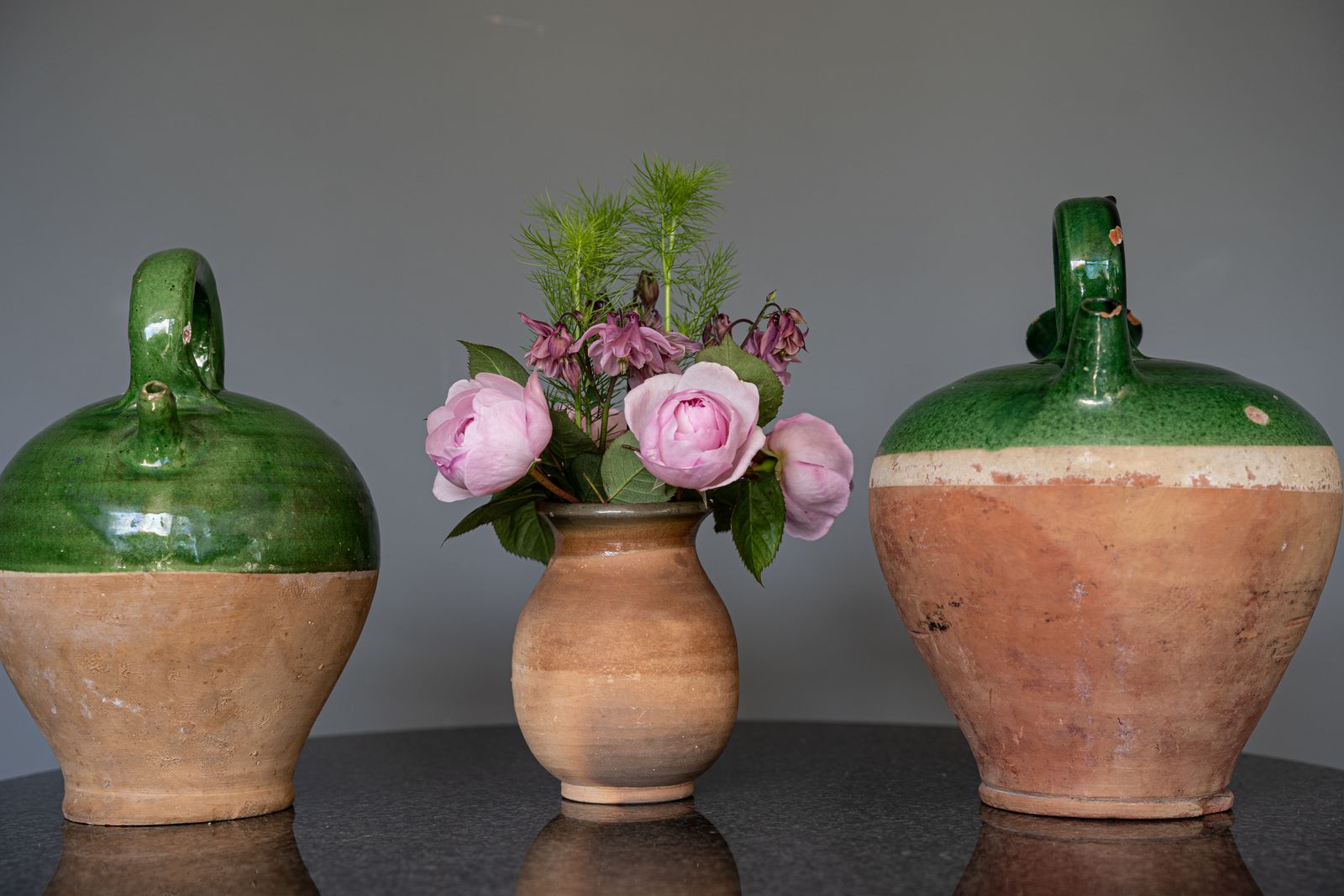 A Pair Of Antique French Glazed Jugs Or Pots photo 450.0