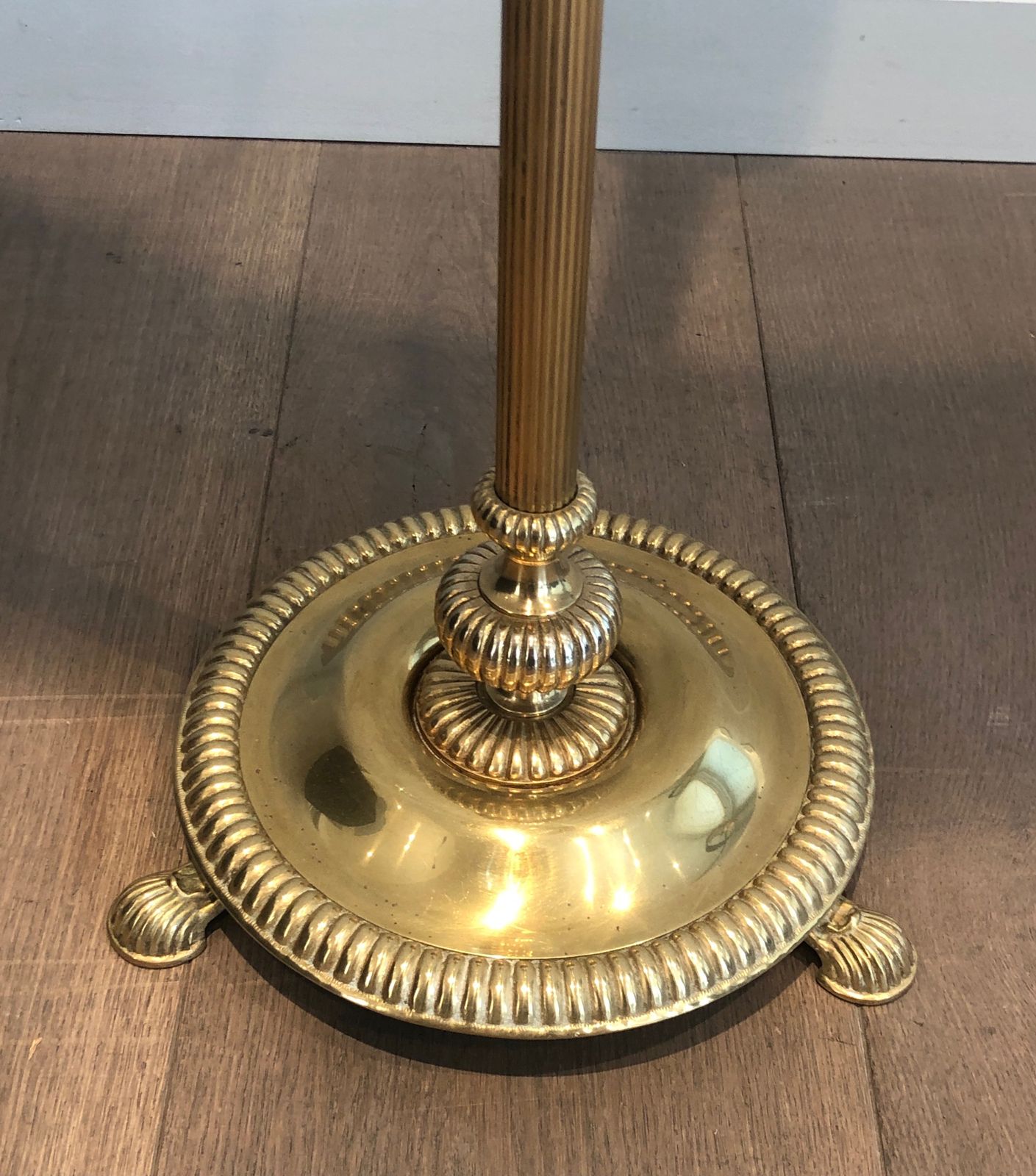Neoclassical Style Parquet Floor Lamp In Brass In The Style Of Maison Jansen photo buy
