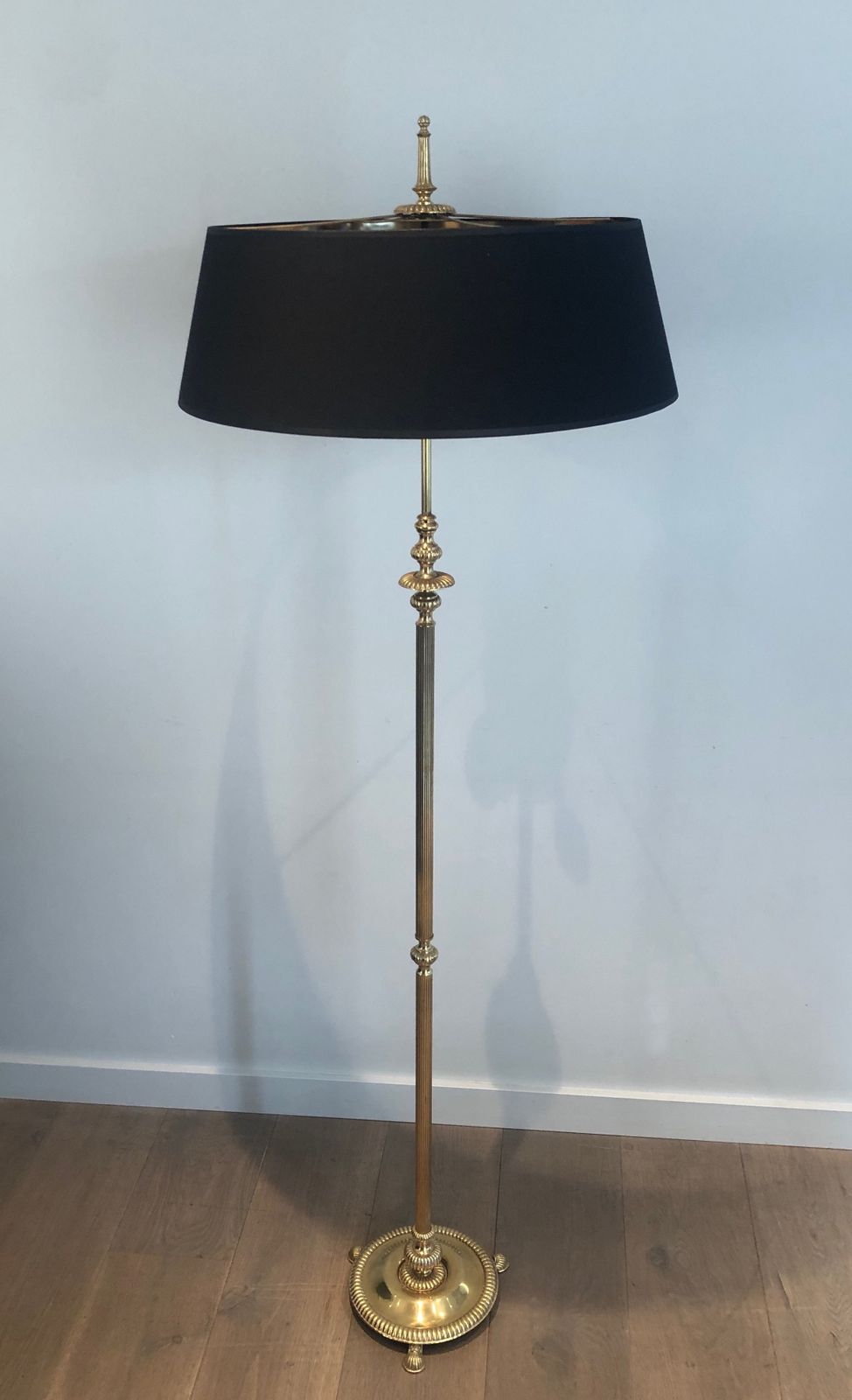 1350.0 Neoclassical Style Parquet Floor Lamp In Brass In The Style Of Maison Jansen photo