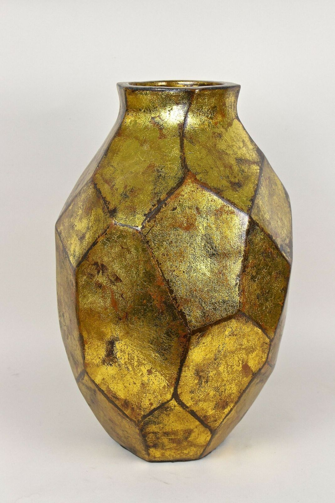 Golden Contemporary Ceramic Vase, Organic Modern Style, New 2024 photo furniture