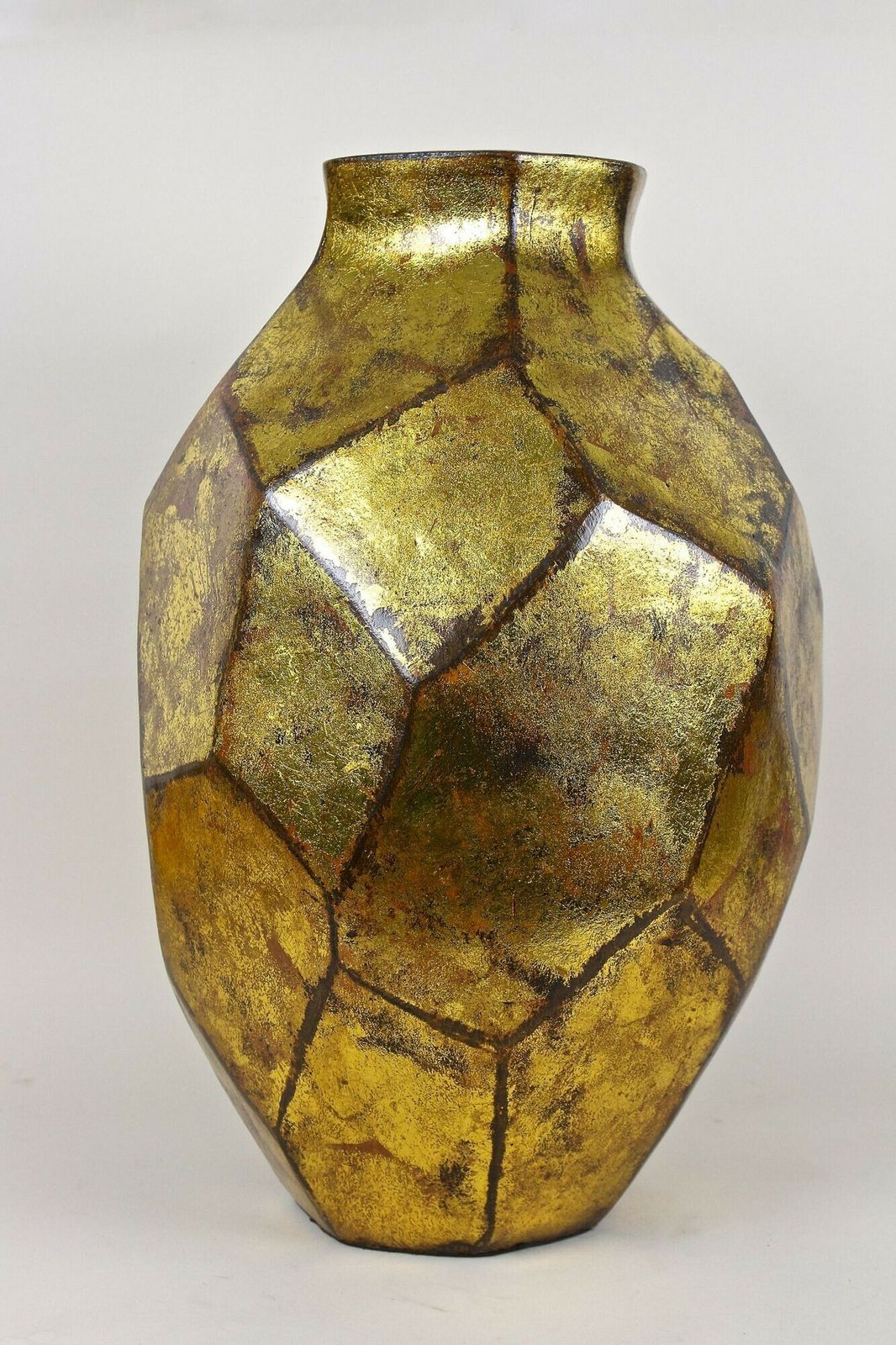 Golden Contemporary Ceramic Vase, Organic Modern Style, New 2024 photo Home Decor