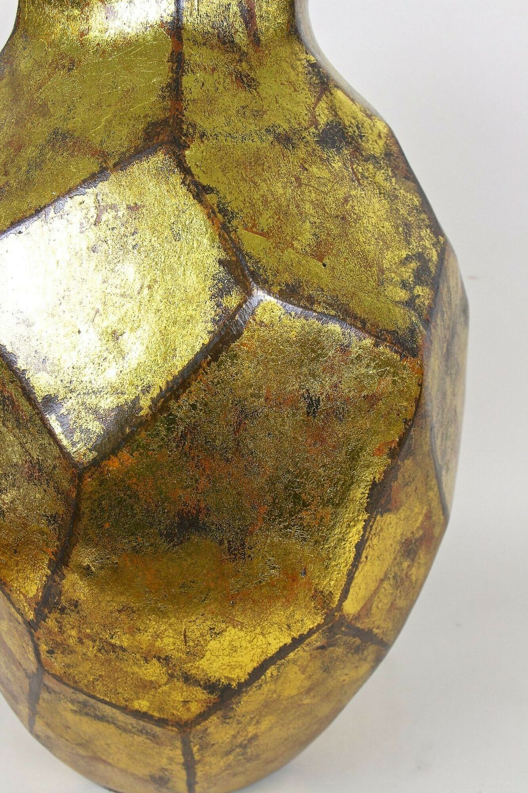 1230.0 Golden Contemporary Ceramic Vase, Organic Modern Style, New 2024 photo