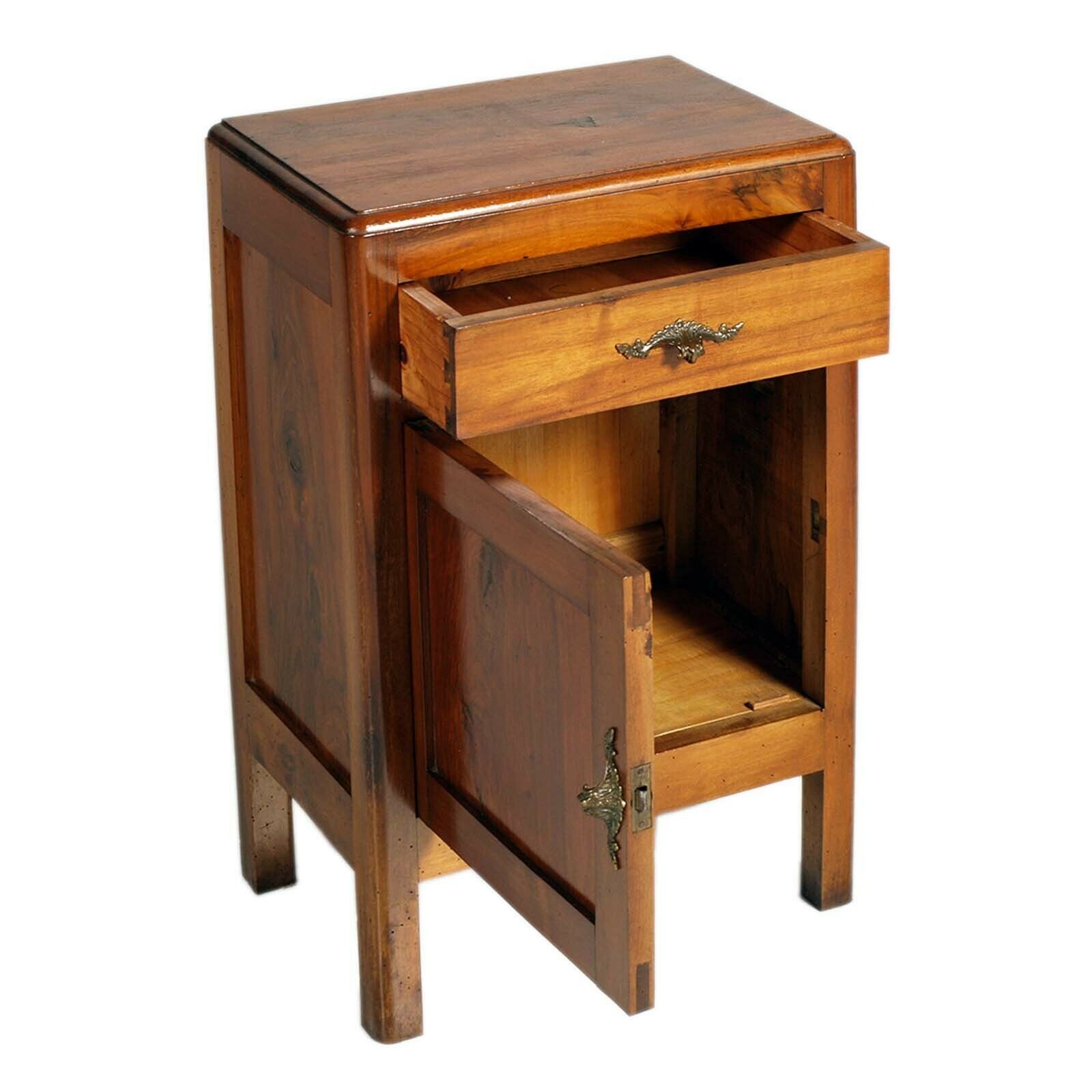 Milan Early 20th Century Art Nouveau Walnut Nightstand By Meroni Fossati Lissone photo for sale