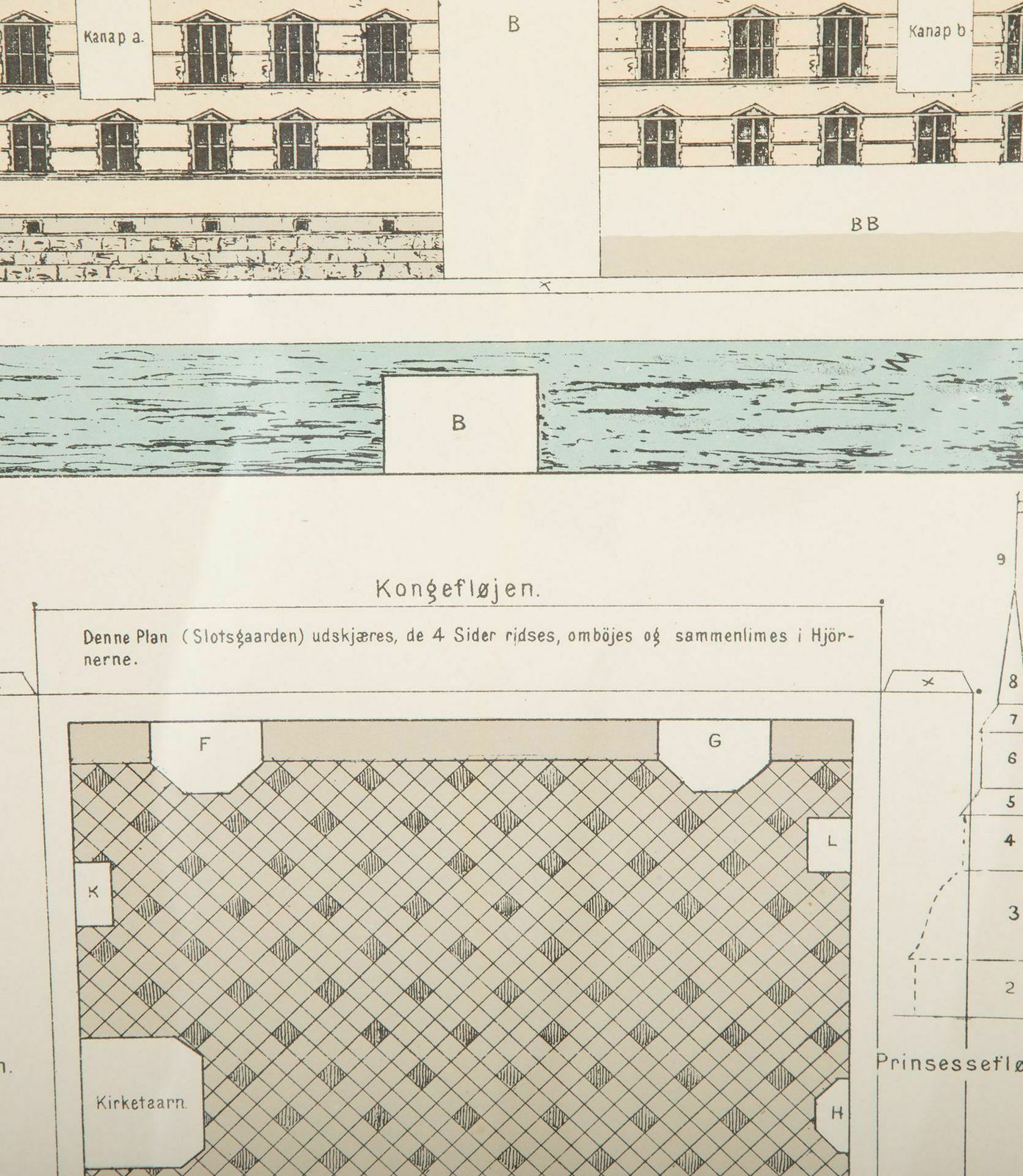 20th Century Architect Plans Of A Frederiksborg Castle, Denmark photo for sale