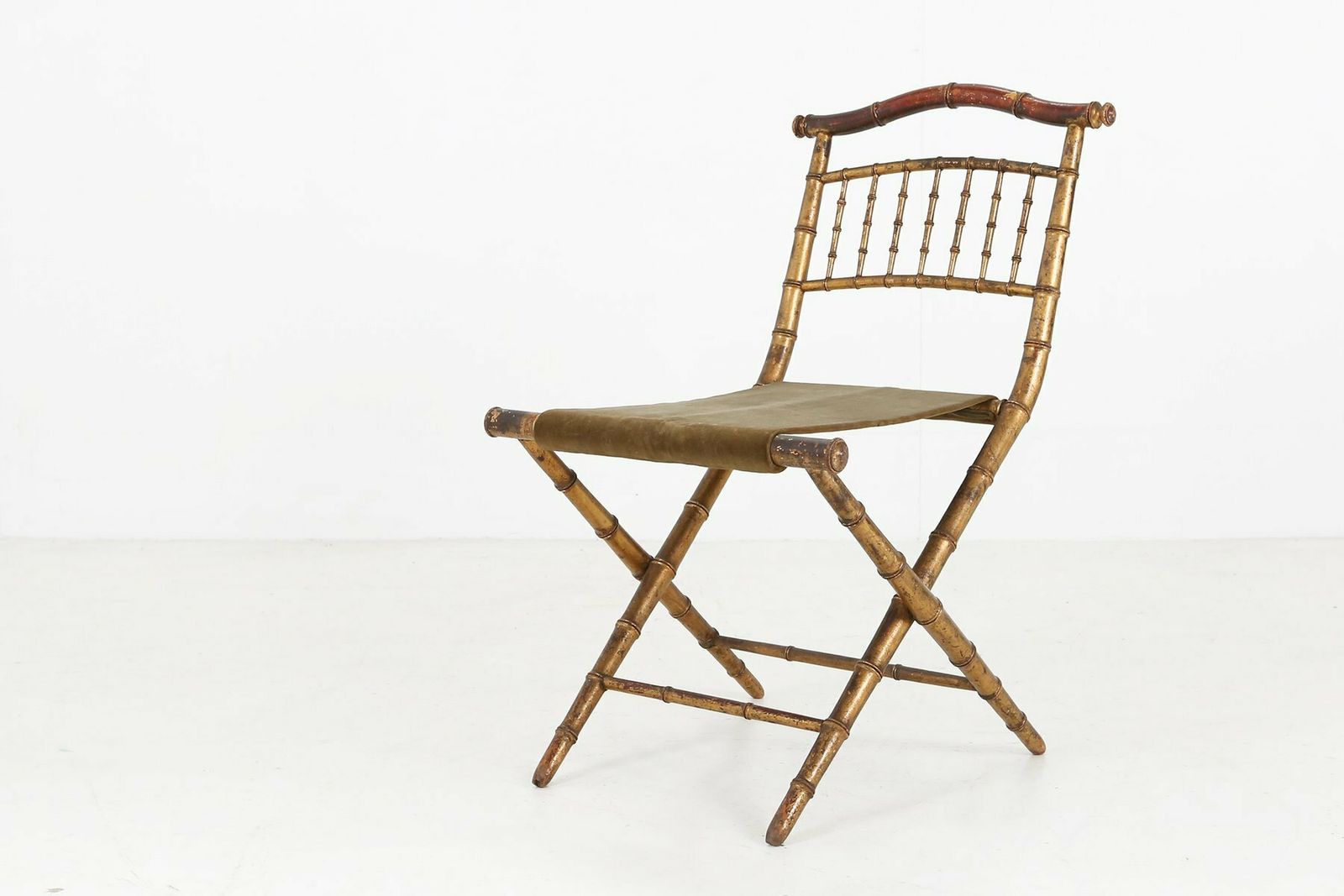Fabric Folding Chair, 1850s, 1800s