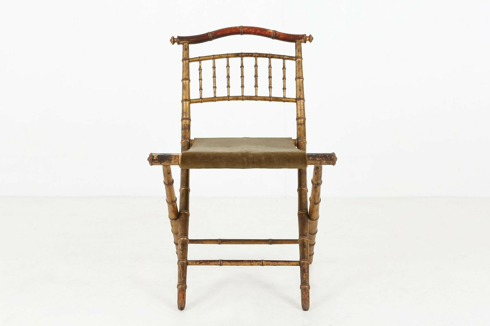 Fabric Folding Chair, 1850s, 1800s photo furniture