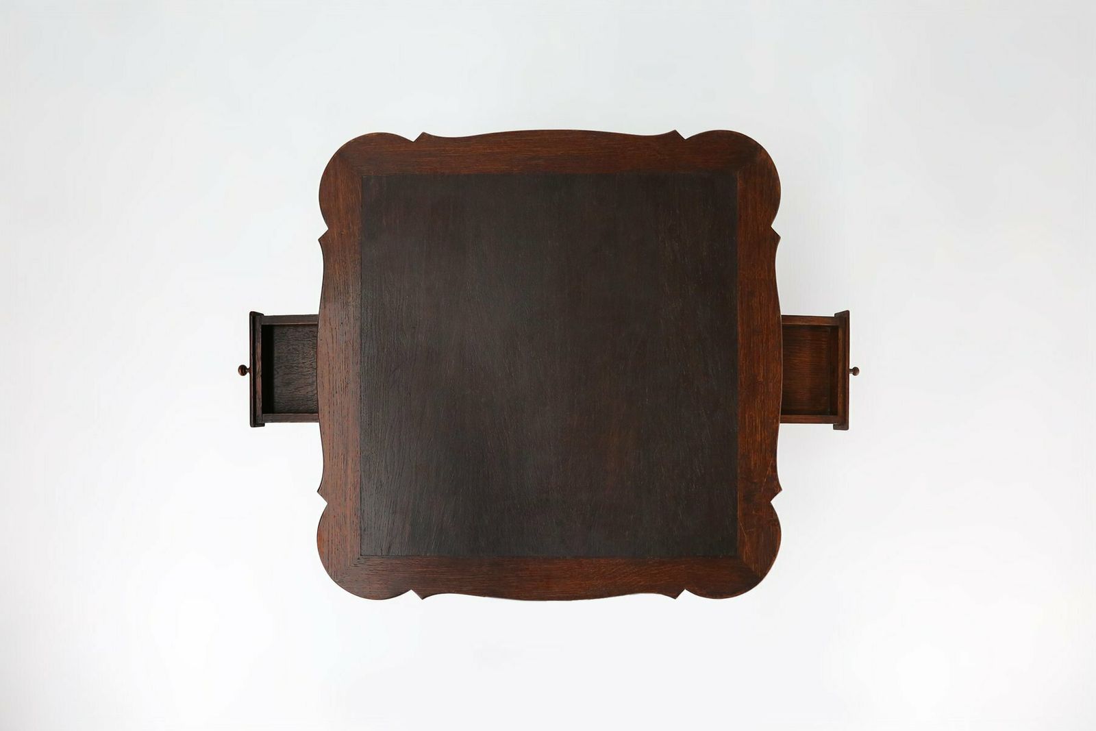 Furniture French Card Table In Wood With 2 Drawers, 1890s photo