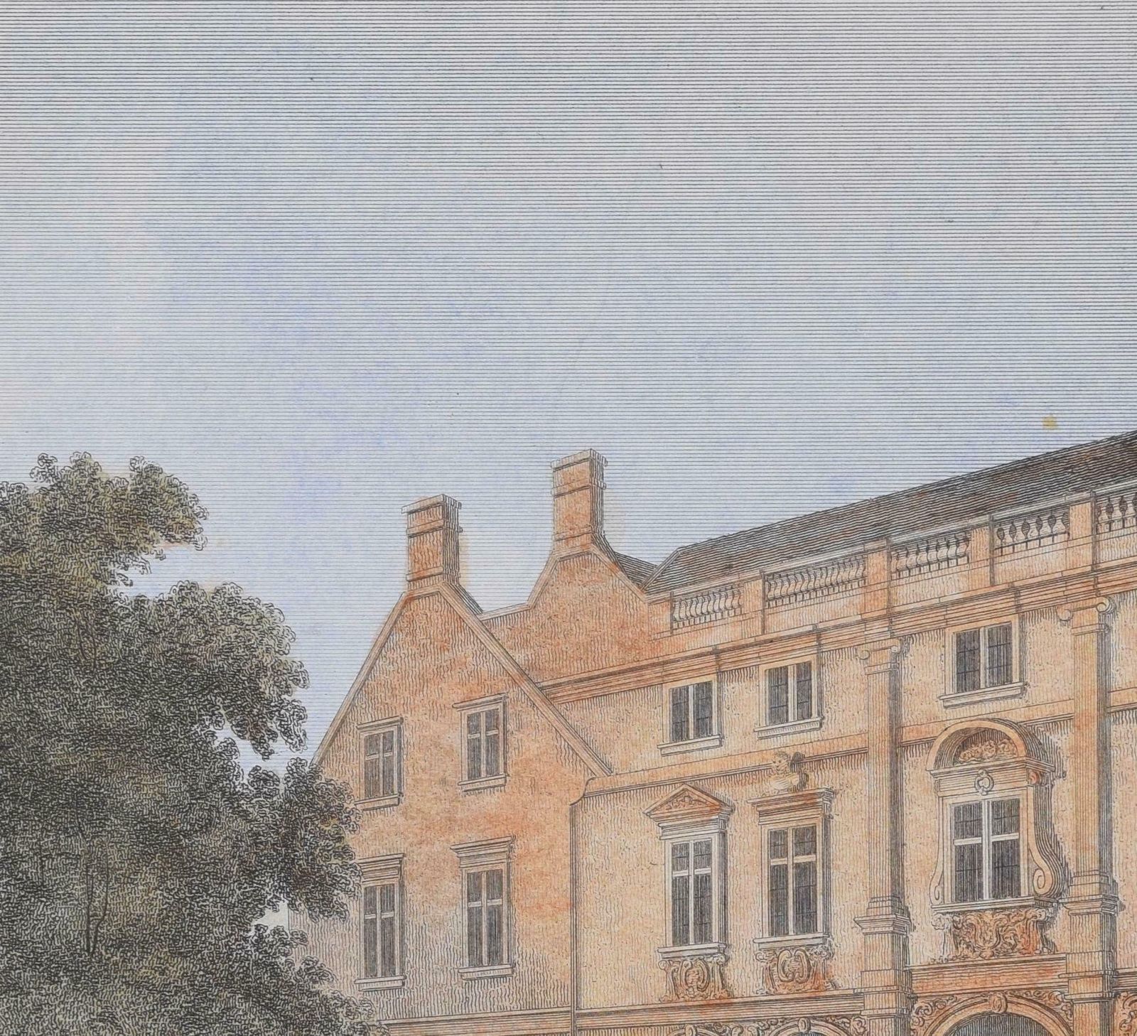Magdalene College, Cambridge Pepys Library Hand Coloured Etching After Harraden photo furniture
