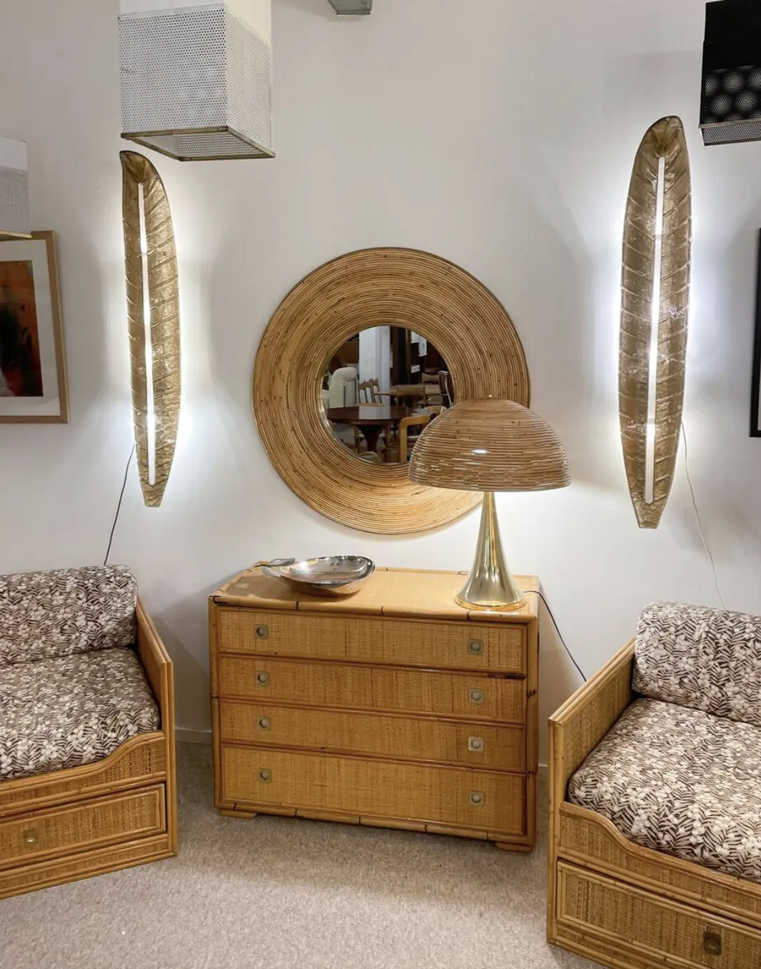 Mid Century Pair Of Gold Murano Glass Wall Lights In The Style Of Barovier photo 2320.0