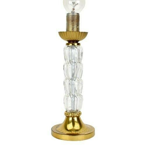 Mid Century Modern Tafellamp Met Bubbelglas En Messing | Vintage Helena Tynell Hollywood Regency Mcm Atomic Age Orrefors Fagerlund Retro