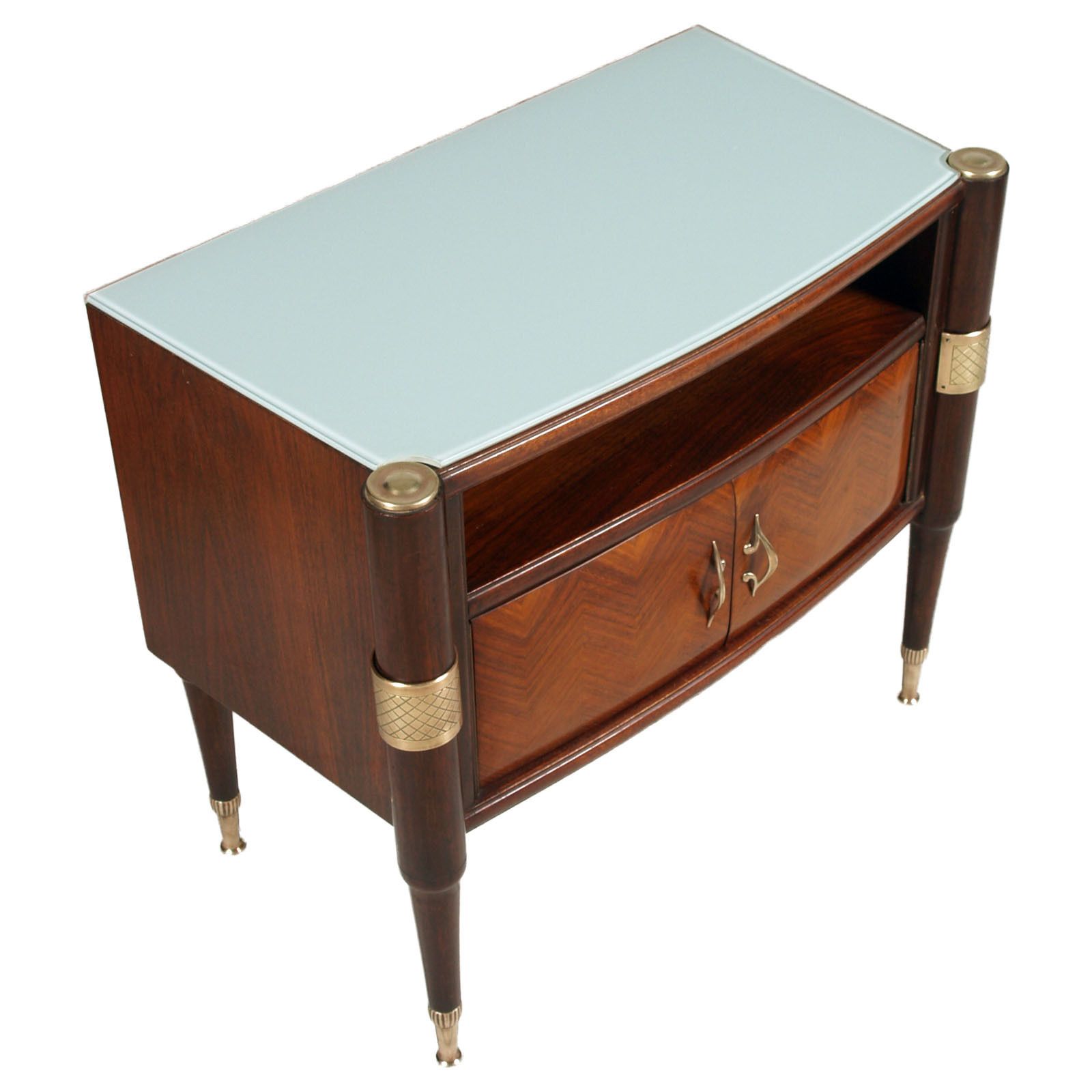 Mid Century Modern Pair Pier Luigi Colli Nightstands, By Permanente Mobili Cantù. photo for sale