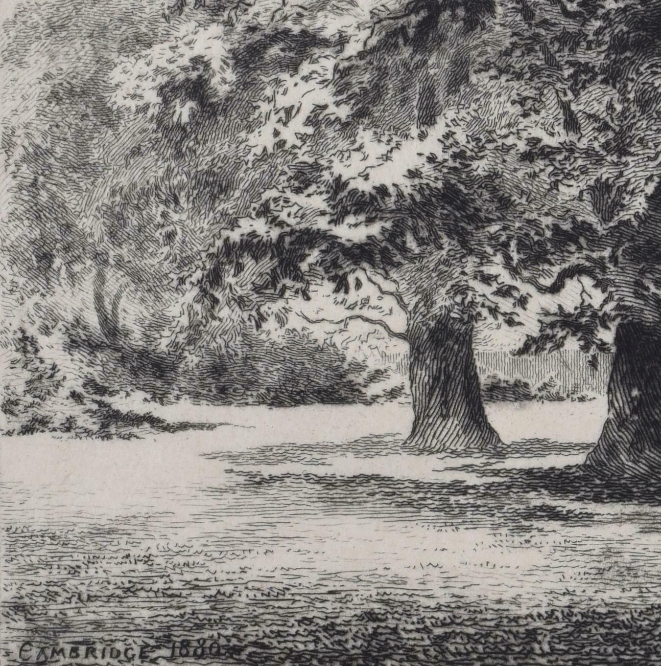 Henri Toussaint Christ's College, Cambridge Etching By Henri Toussaint 1880 photo 550.0