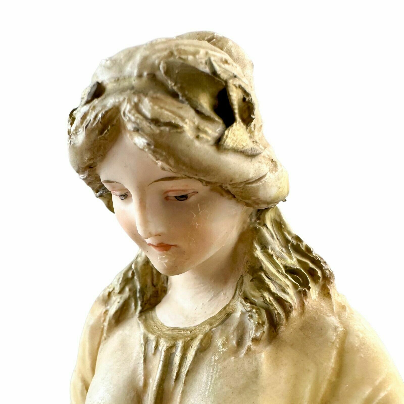 Home Decor Antique Art Nouveau Ernst Wahliss Turn Wein Porcelain Figurine Woman "Geography" photo