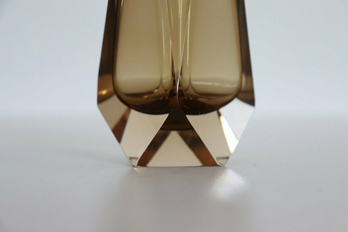 photo furniture Murano Art Glass Smoked Amber Vase By Alessandro Mandruzzato, 1960s