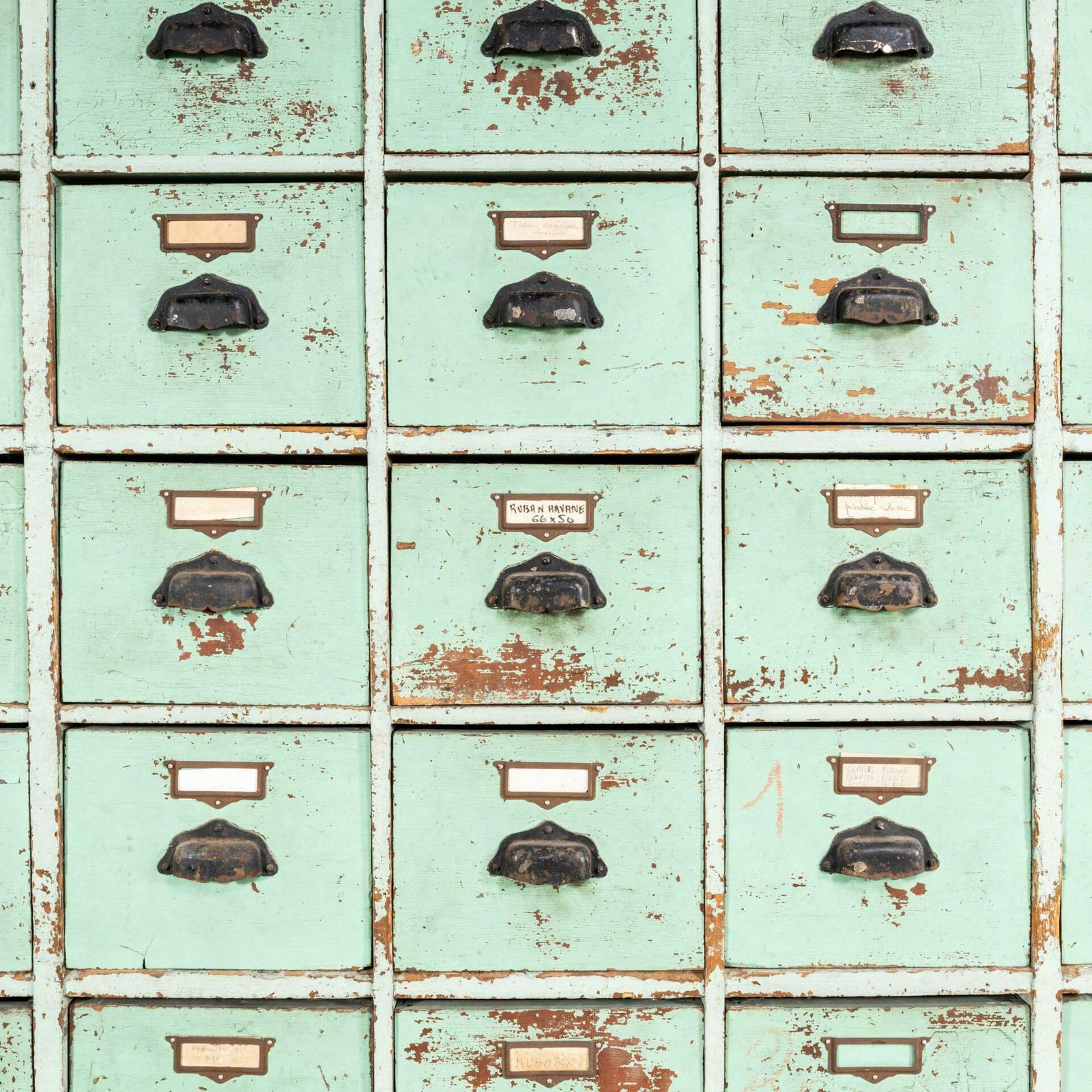 1950’s Very Large French Workshop Drawers – Fifty Four Drawers photo 2640.0