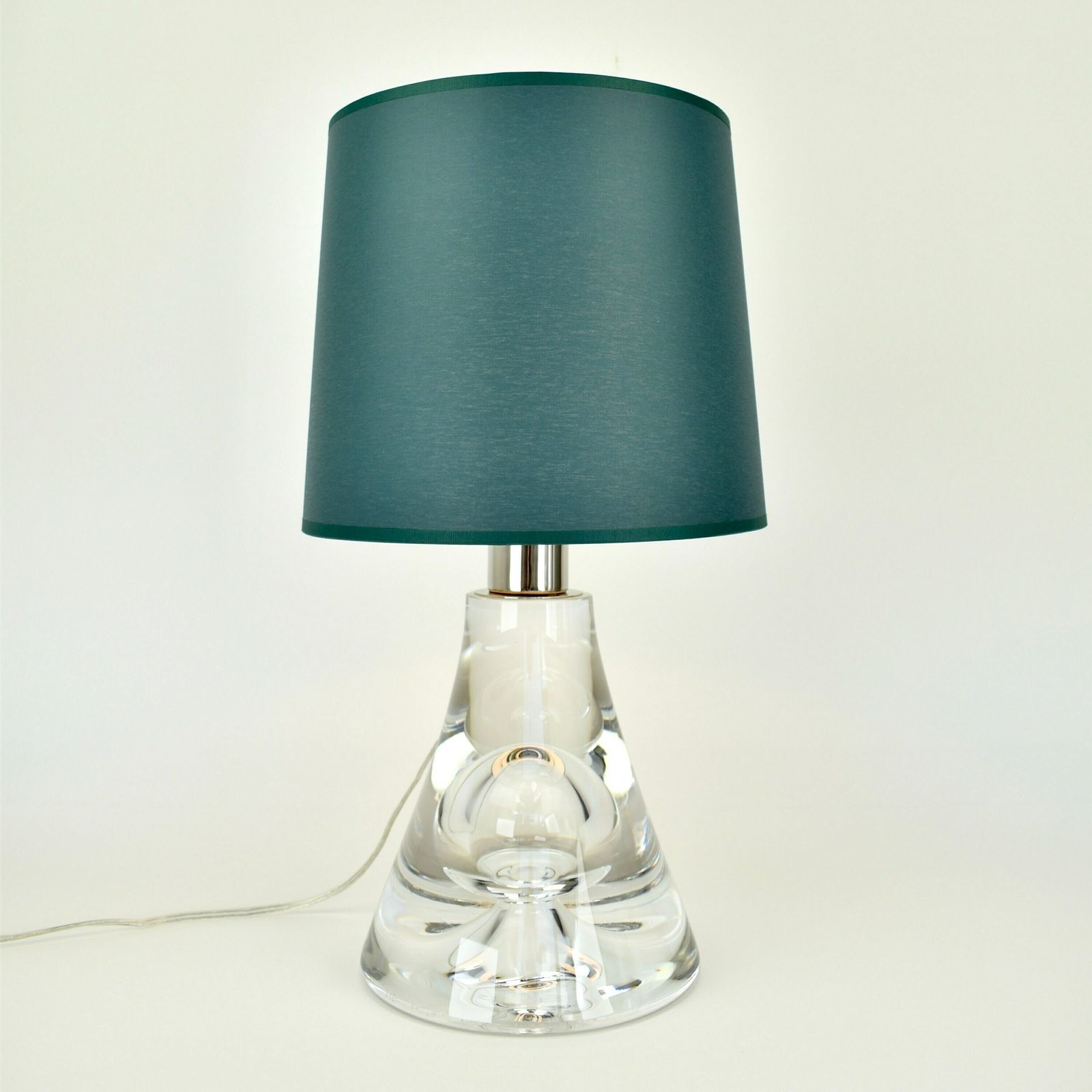 Mid Century Modern Crystal Glass Table Lamp | Modernist Bubble Art Murano Accent Light | Scandinavian Josef Frank Svenskt Tenn 1960s 1970 photo buy