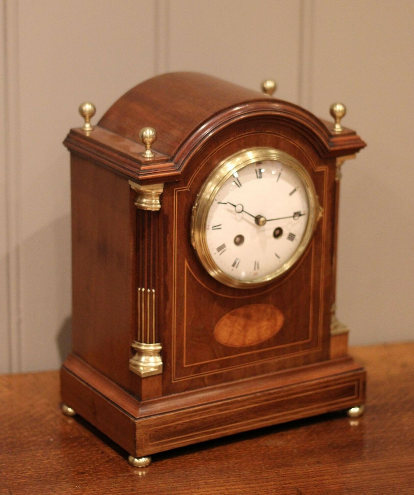 Home Decor Mahogany And Inlay Arch Top Bracket Clock photo