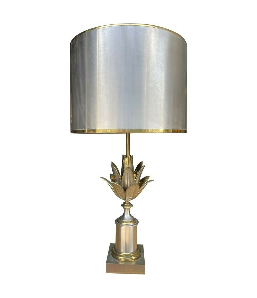 An Orignal 1960s Maison Charles "Lotus" Lamp With Spun Metal Shade photo vinterior