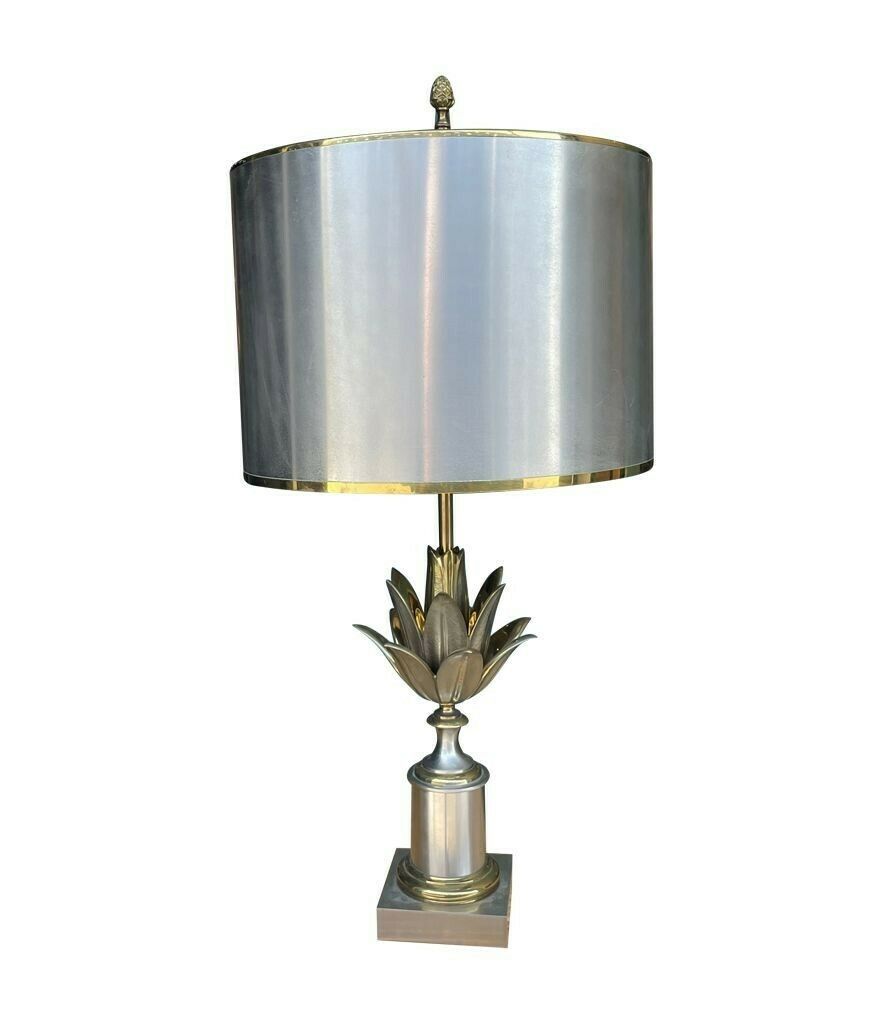 Lighting An Orignal 1960s Maison Charles "Lotus" Lamp With Spun Metal Shade photo