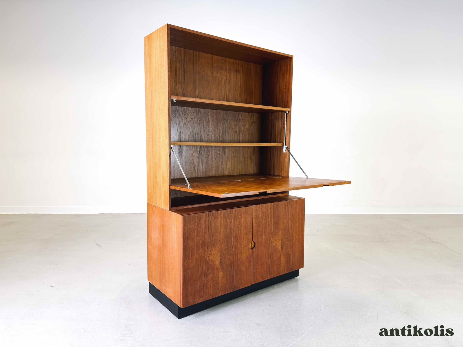 Mid Century Secretary Bookcase Bramin Sven Ellekär Teak Shelf Cabinet photo Furniture