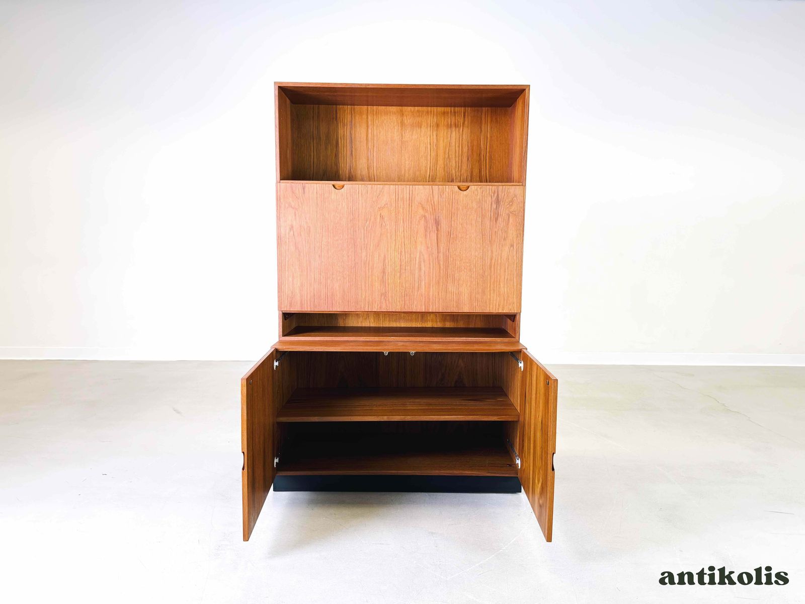 Mid Century Secretary Bookcase Bramin Sven Ellekär Teak Shelf Cabinet photo buy