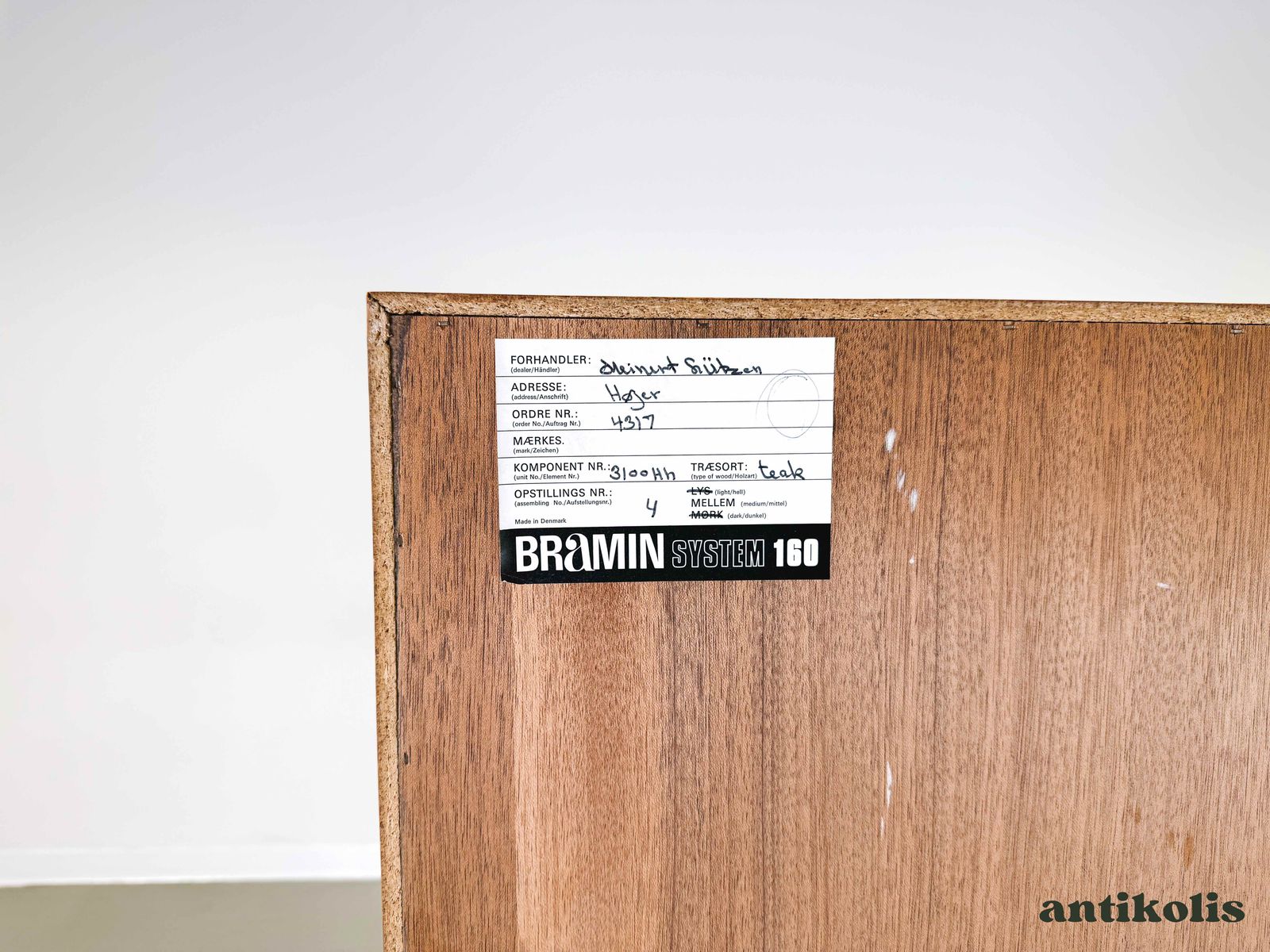 photo vinterior Mid Century Secretary Bookcase Bramin Sven Ellekär Teak Shelf Cabinet