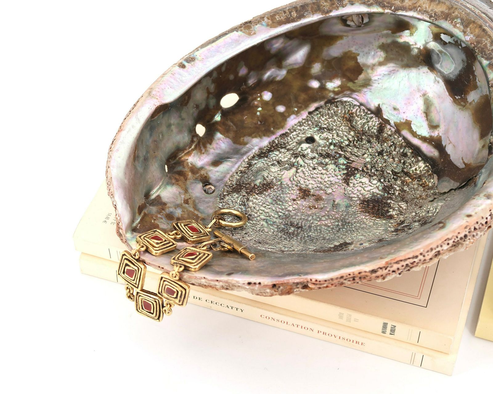 Large Seashell : Large Abalone Mother Of Pearl, 1960s / Ring Dish, Tray, Jewelry Display, Boho Chic, Bohemian, Folk Bathroom photo vintage