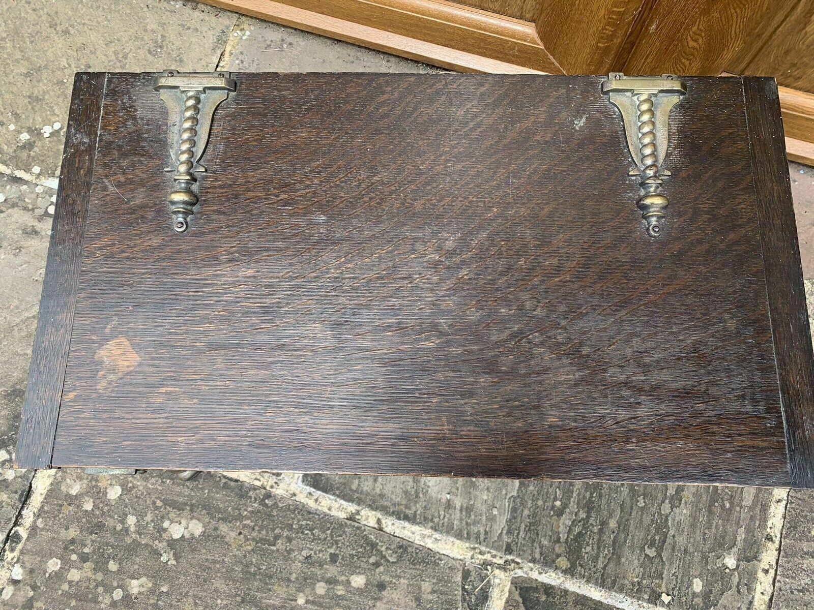 An Early 20th Century Oak And Brass Mounted Fuel Box photo furniture