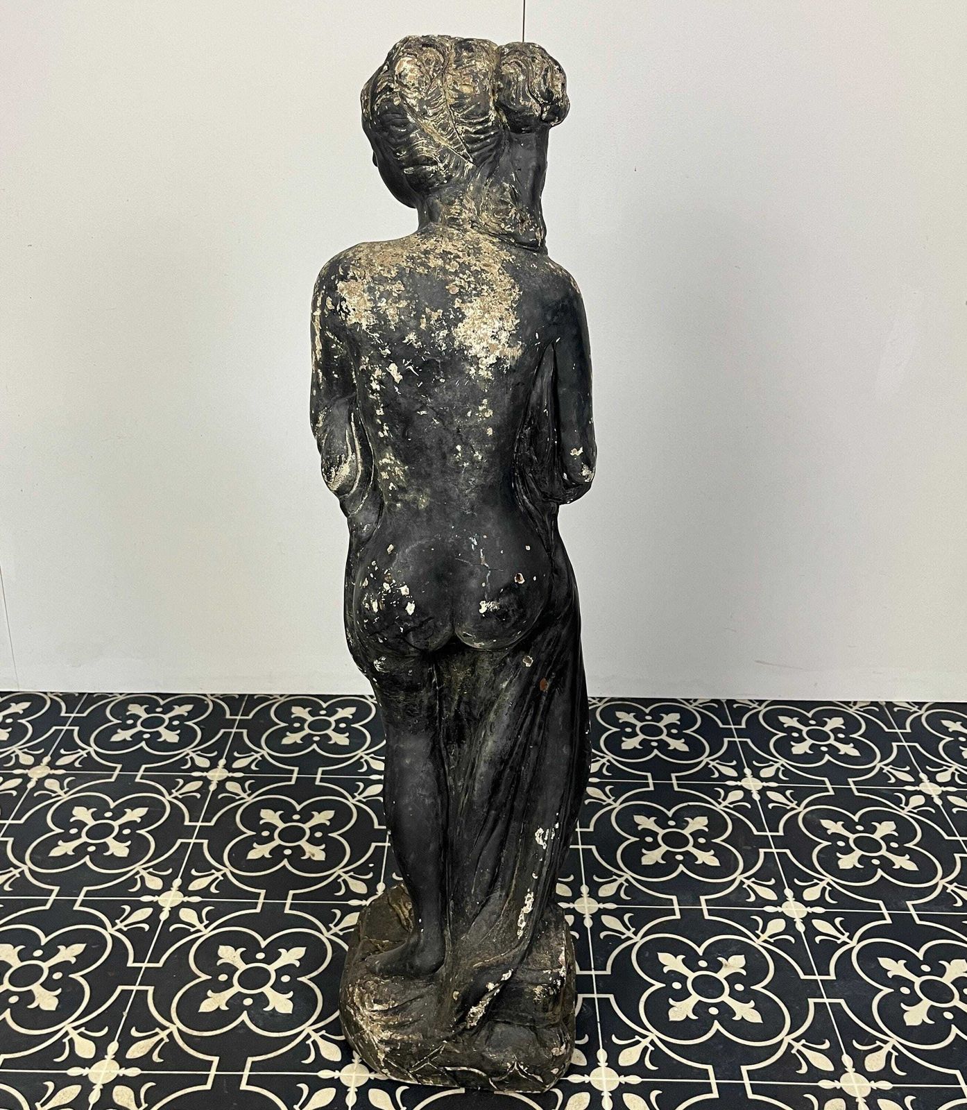 photo for sale 19th Century Venus Italica Garden Statue, Victorian Era Lady, Ebonised Sculpture, Outdoor Figure, Antique Decor, Period Home
