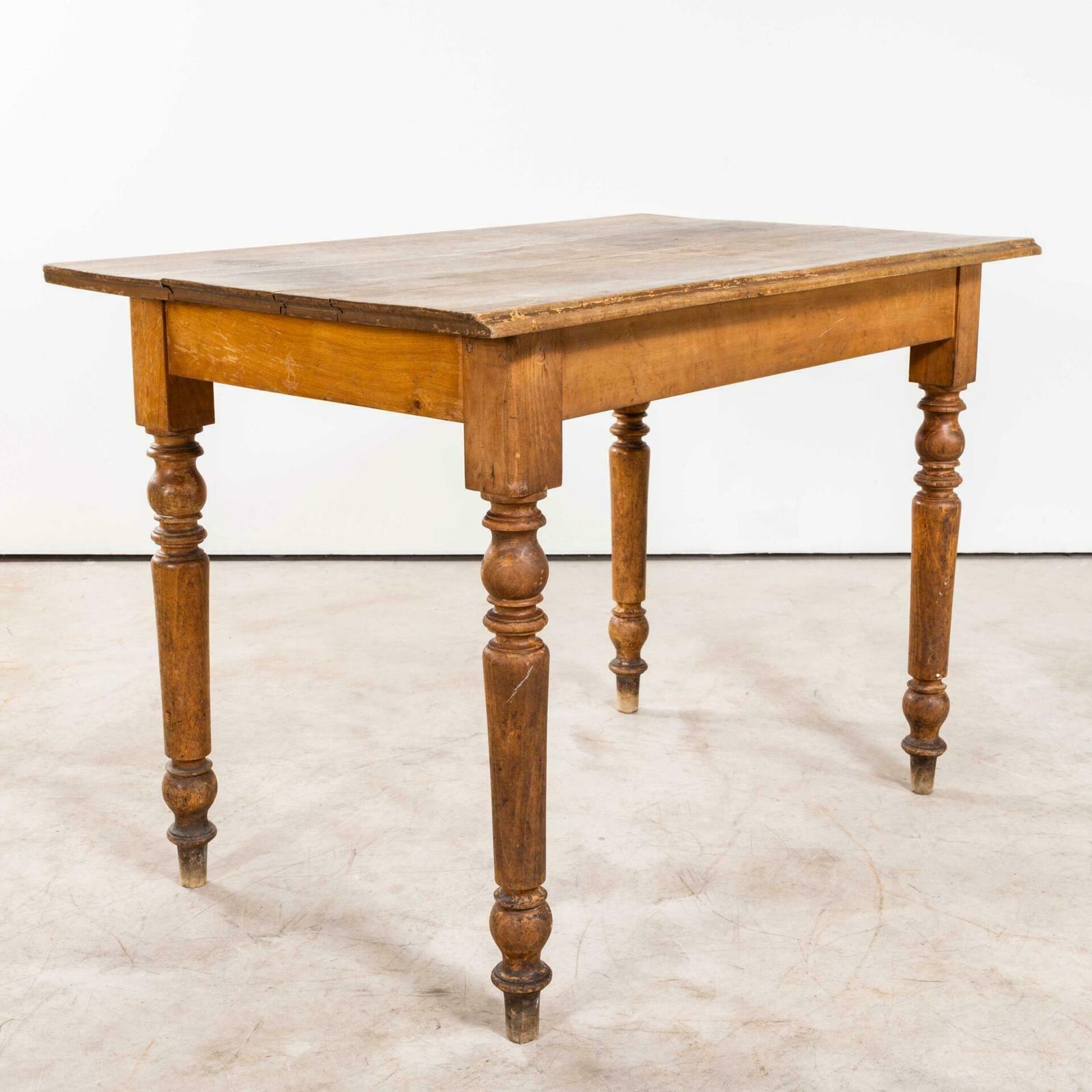 1940’s Original French Fruitwood Compact Dining Table – Bobbin Leg photo vintage