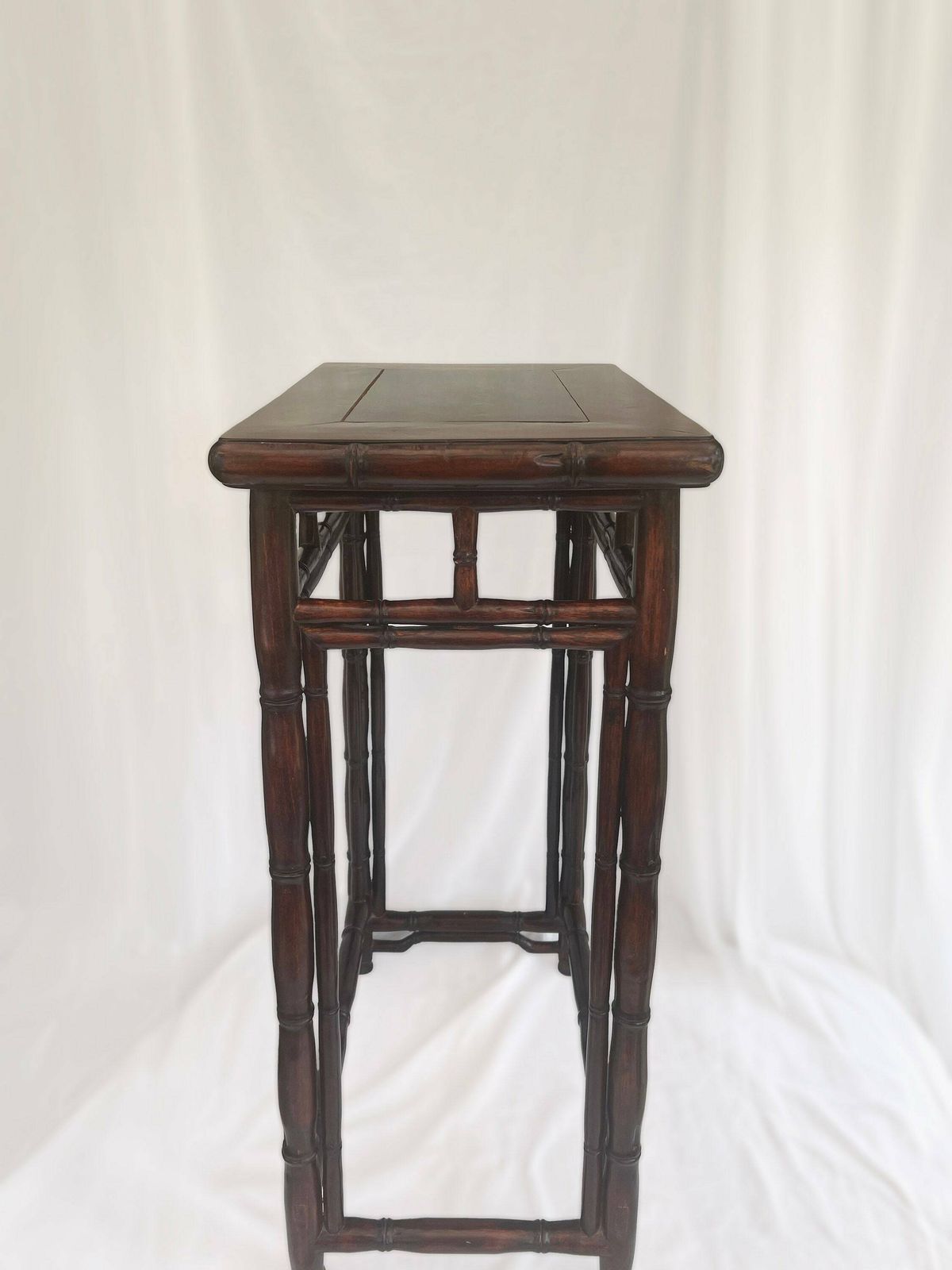 Antique Chinese Hardwood 'Bamboo' High Table Late Qing Dynasty, Dark Brown Late 1800's photo vintage