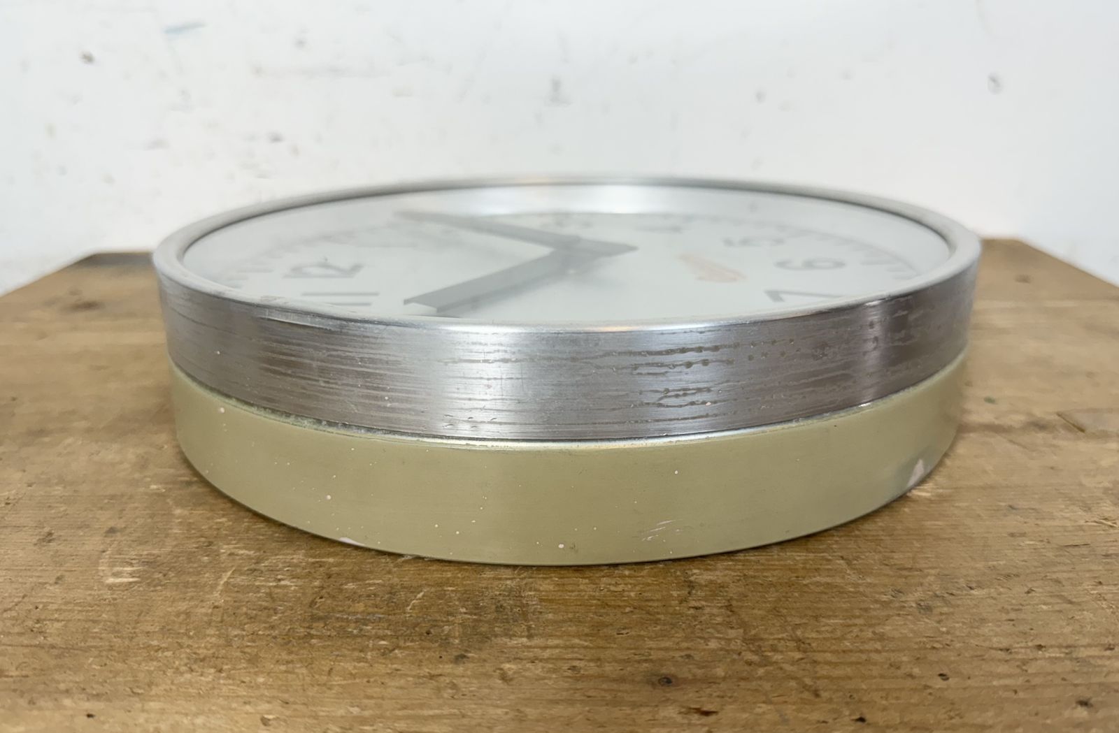 photo buy Grey Industrial Wall Clock From Ericsson, 1960s