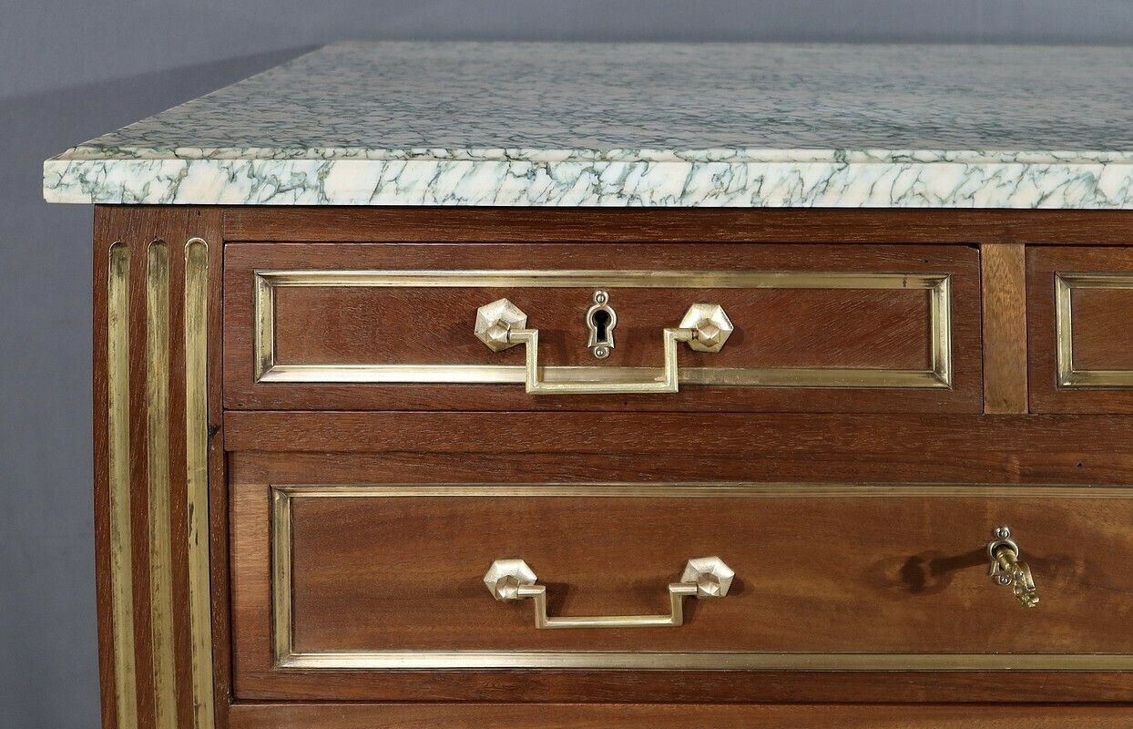 Mahogany Chiffonnière Chest Of Drawers, Louis XVI Style – Mid 20th Century photo vintage