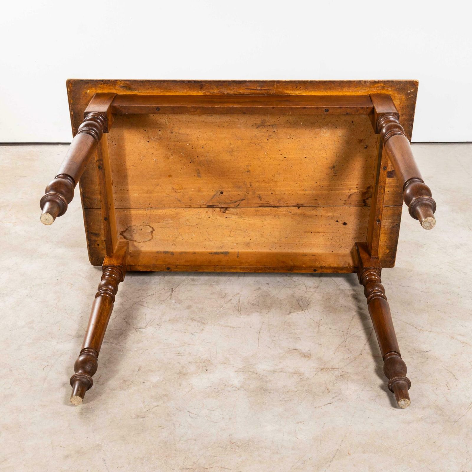 1940’s Original French Fruitwood Compact Dining Table – Bobbin Leg photo for sale