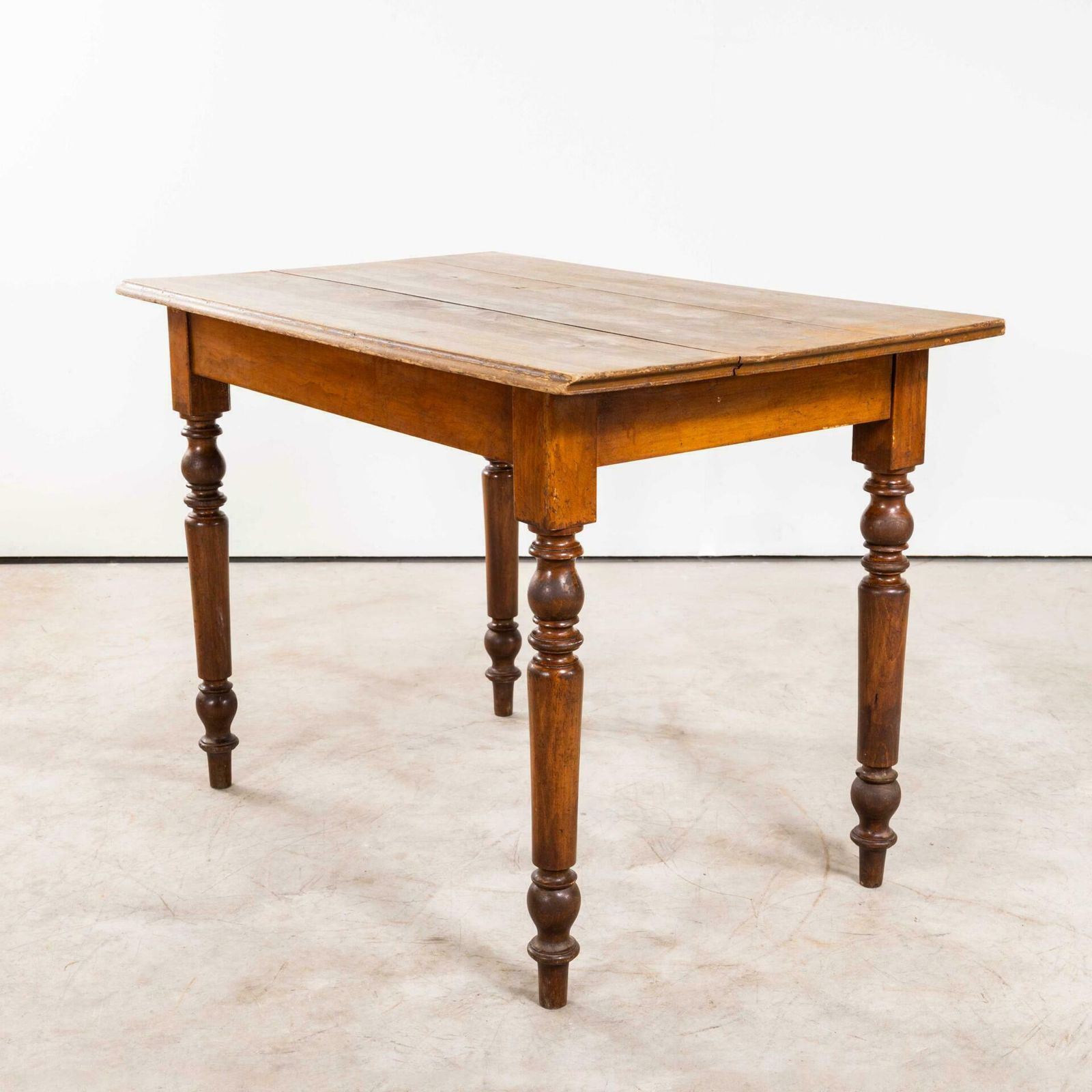 1940’s Original French Fruitwood Compact Dining Table – Bobbin Leg photo Furniture