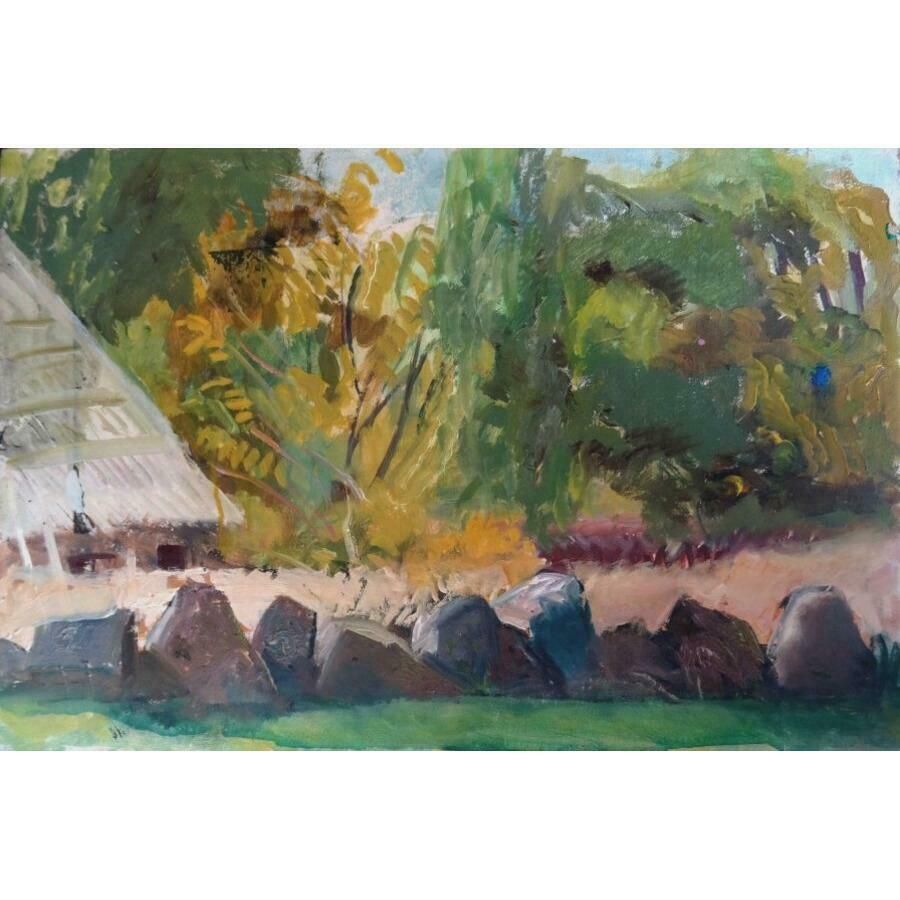 Arturs Nikitins Landscape. 2000. Cardboard, Oil, 41x60 Cm 2000