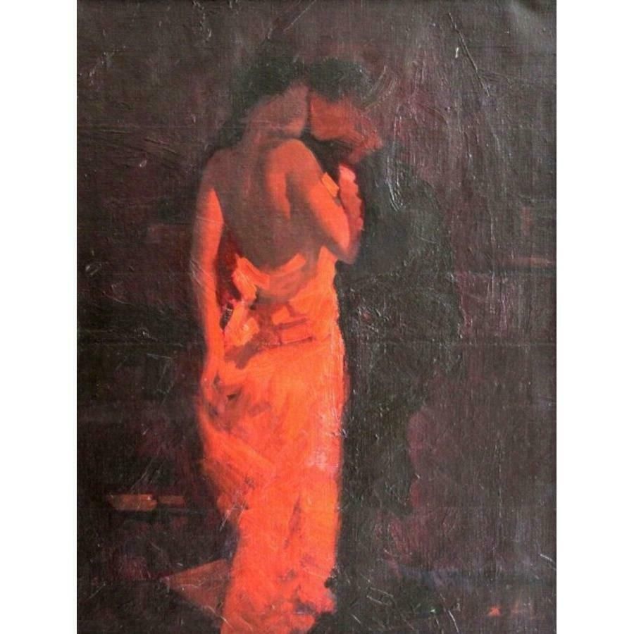 Shamsi Ali The First Kiss. 2008, Canvas, Acrylic, 56x50 Cm