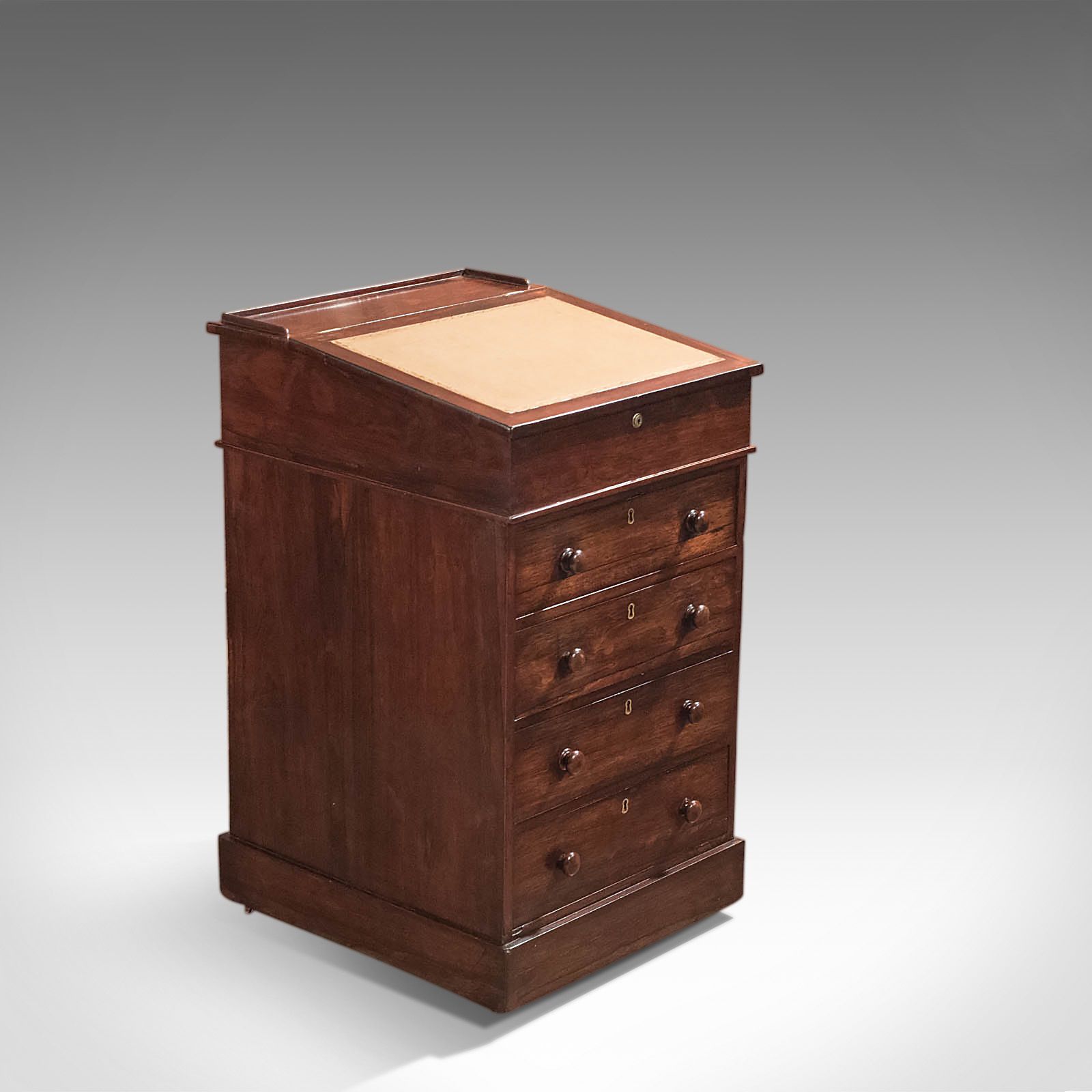Antique Swivel Top Davenport, Victorian Rosewood Campaign Desk, English C.1850 photo buy