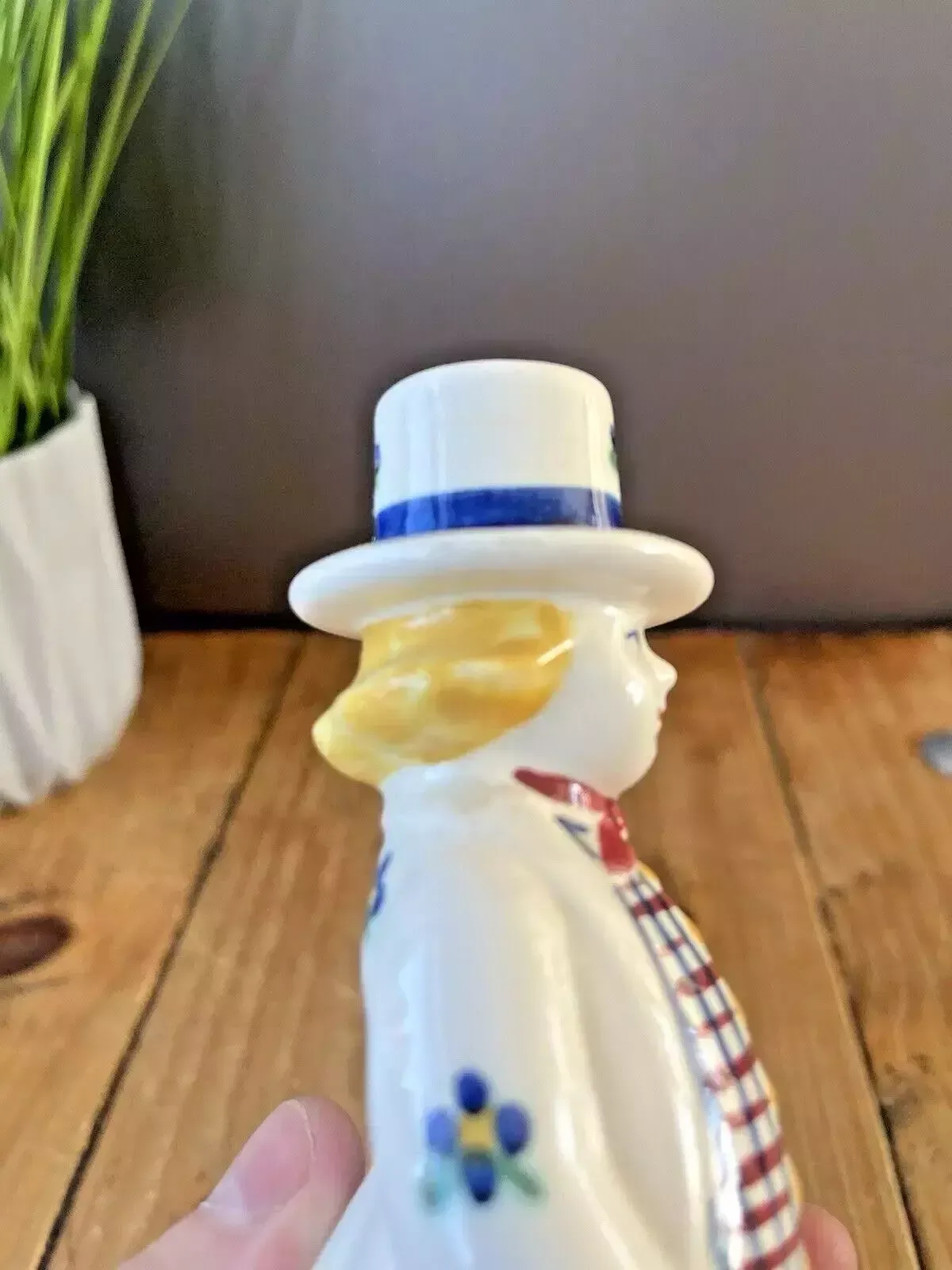 50.0 Royal Copenhagen Jus Aluminia Farmer Boy Hans Candle Holders Scandi Folk Faience photo