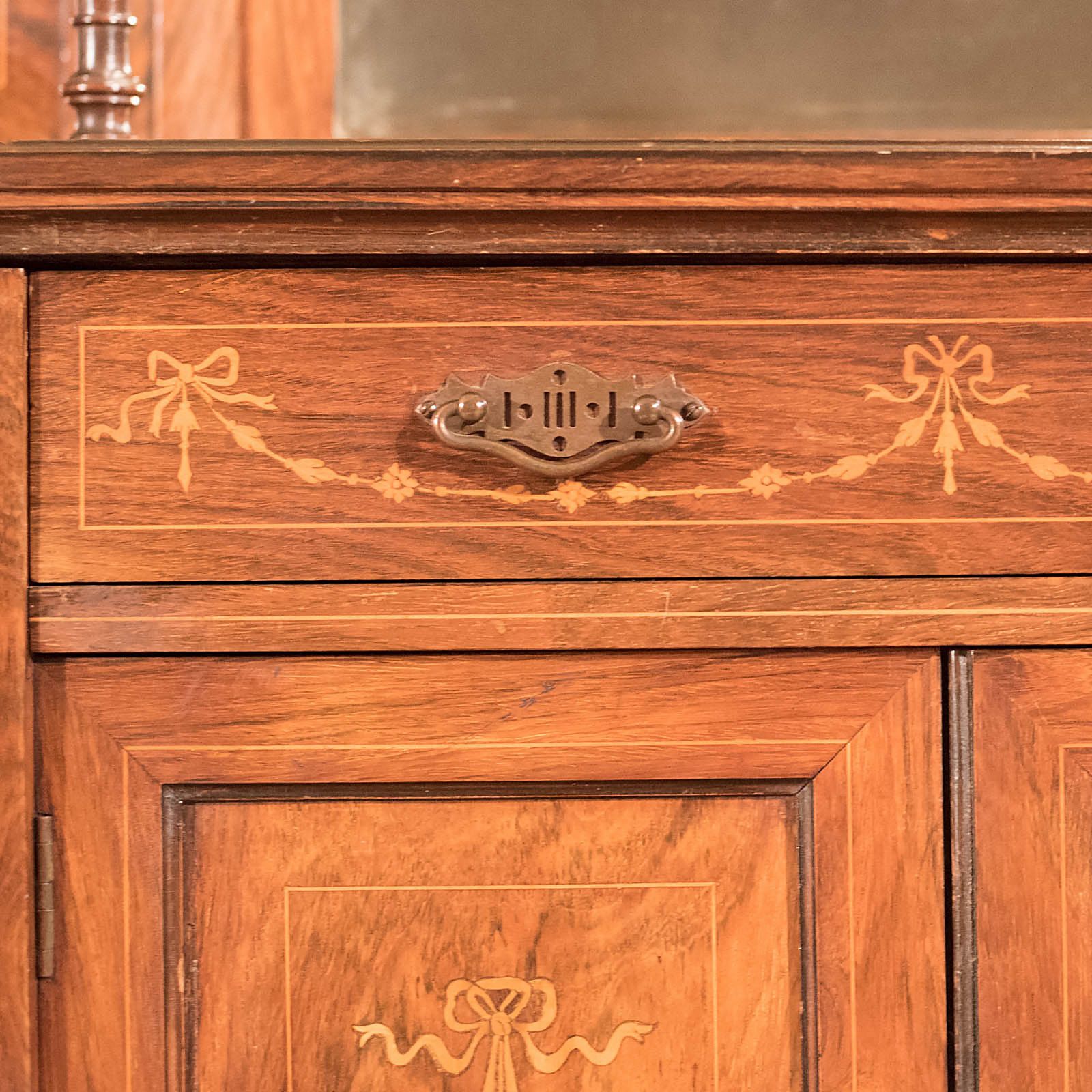 Antique Sideboard, Edwardian, Rosewood, Mirror Back Cabinet, Credenza C1910  photo vinterior