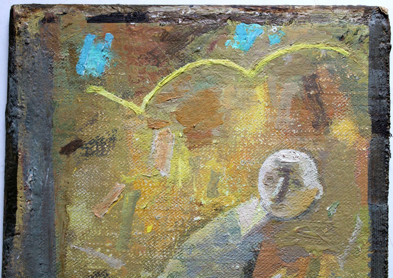 Victor Karnauh Wandering Soul. Oil On Cardboard, 29 X 16. 5 Cm photo for sale