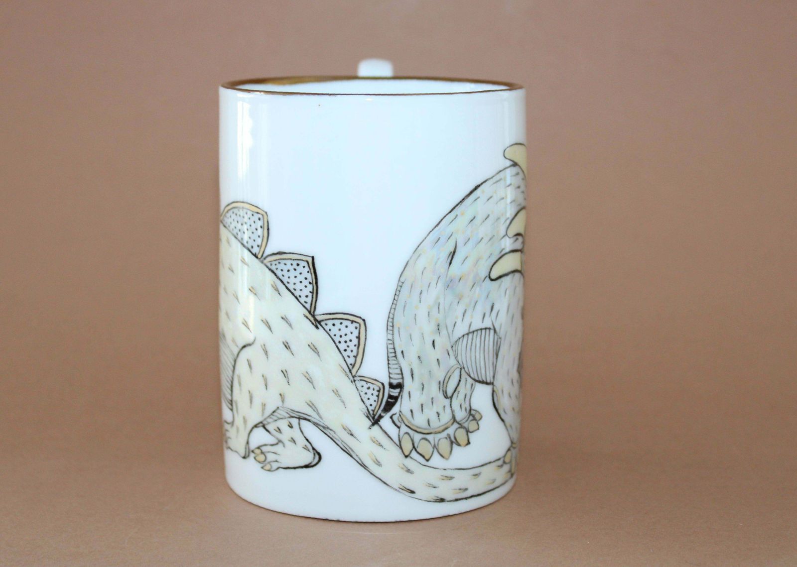 Antonina Paskevica Mug With Dinosaurs. Porcelain H 11, 5 Cm; D 8, 5 Cm photo Home Decor