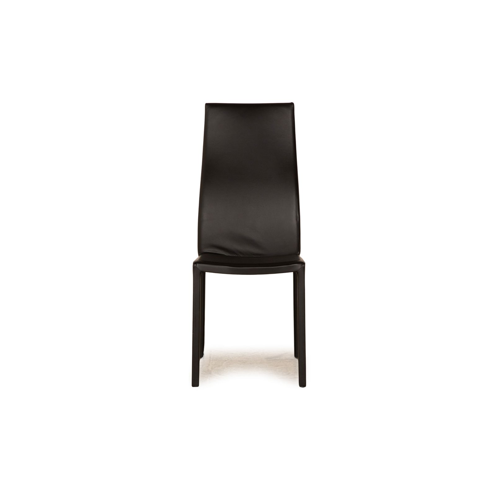 Set Of 8 Bonaldo Milena Leather Chairs Black Dining Room photo vinterior